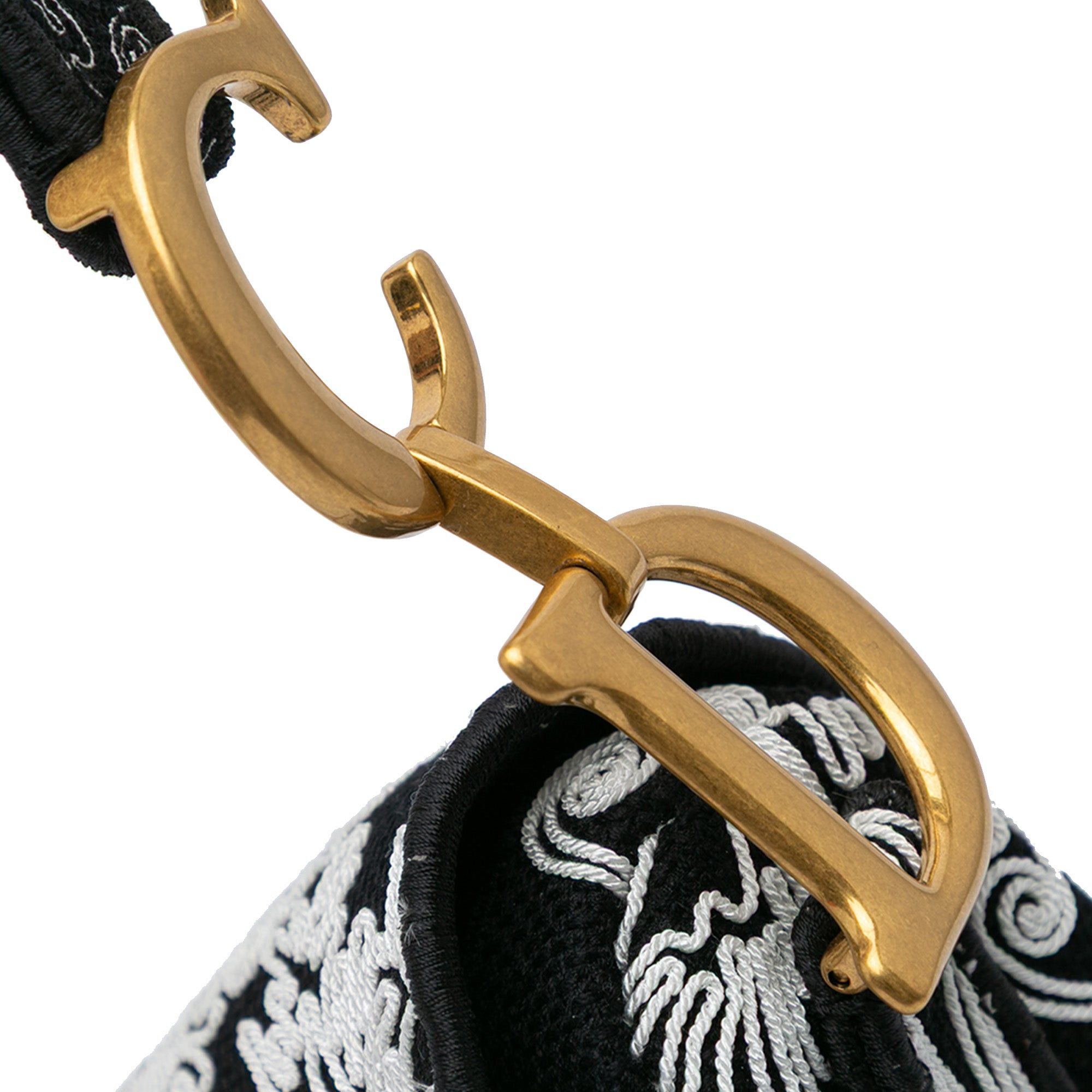 Dior Dior Embroidered Canvas Ornamental Cornely Saddle Bag Black Size ONE SIZE - 7 Thumbnail