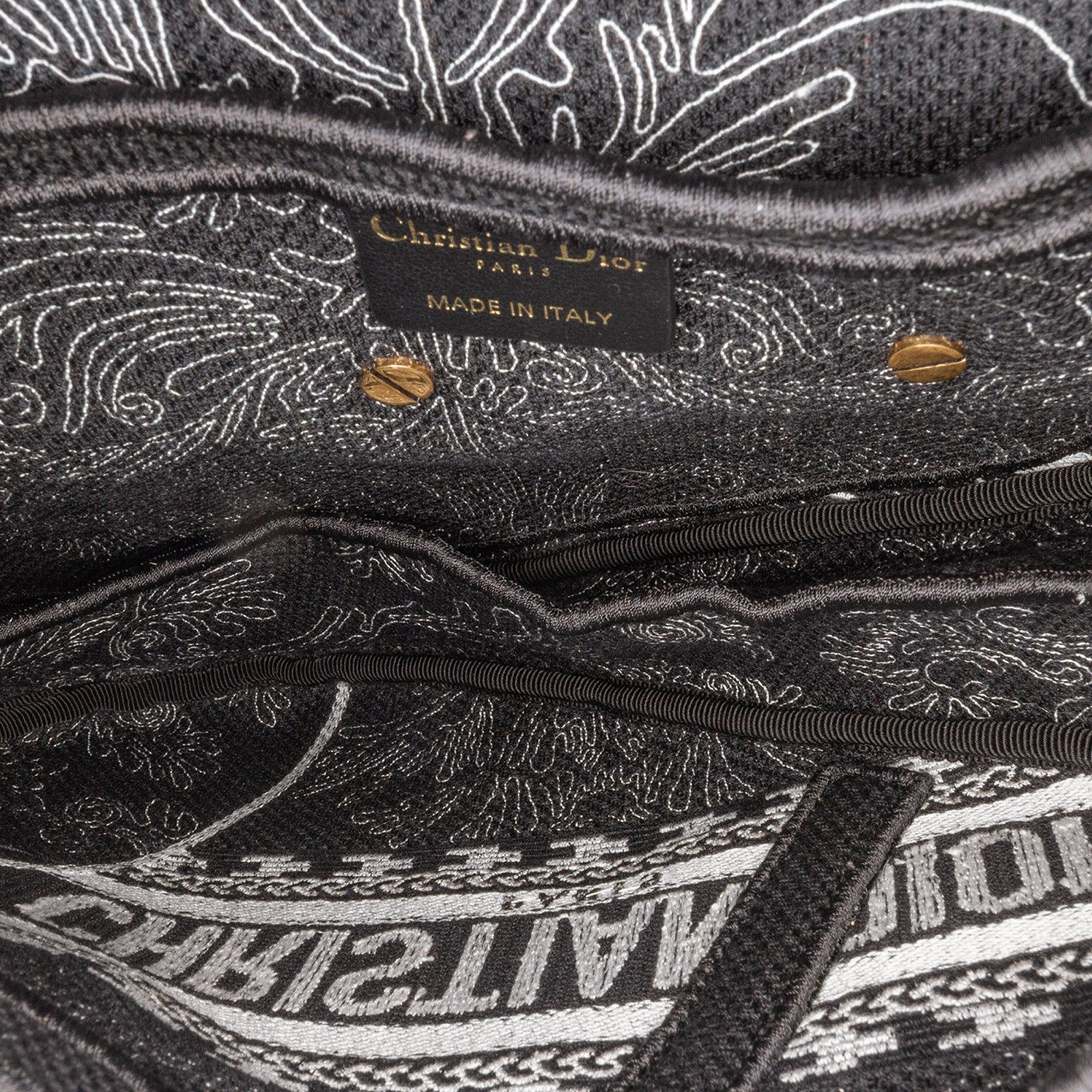 Dior Dior Embroidered Canvas Ornamental Cornely Saddle Bag Black Size ONE SIZE - 4 Thumbnail