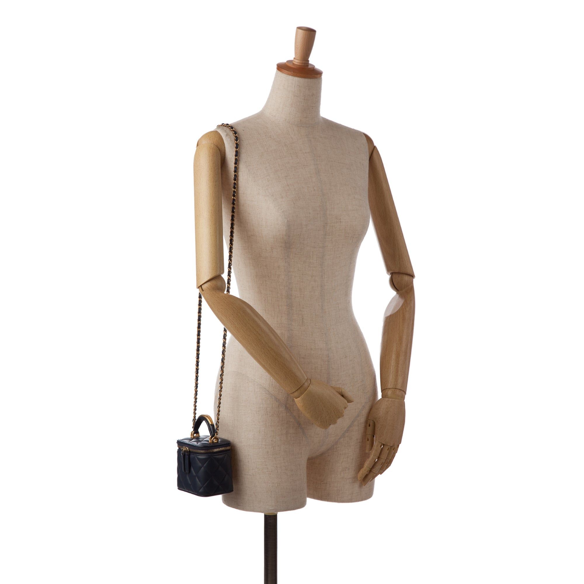 Chanel Chanel Small Lambskin Top Handle Vanity Bag Blue Size ONE SIZE - 11 Thumbnail