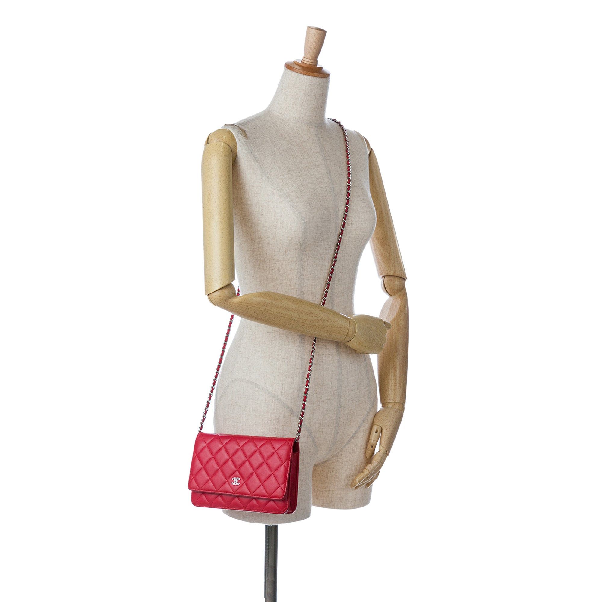 Chanel Chanel Classic Lambskin Wallet on Chain Pink Size ONE SIZE - 13 Thumbnail