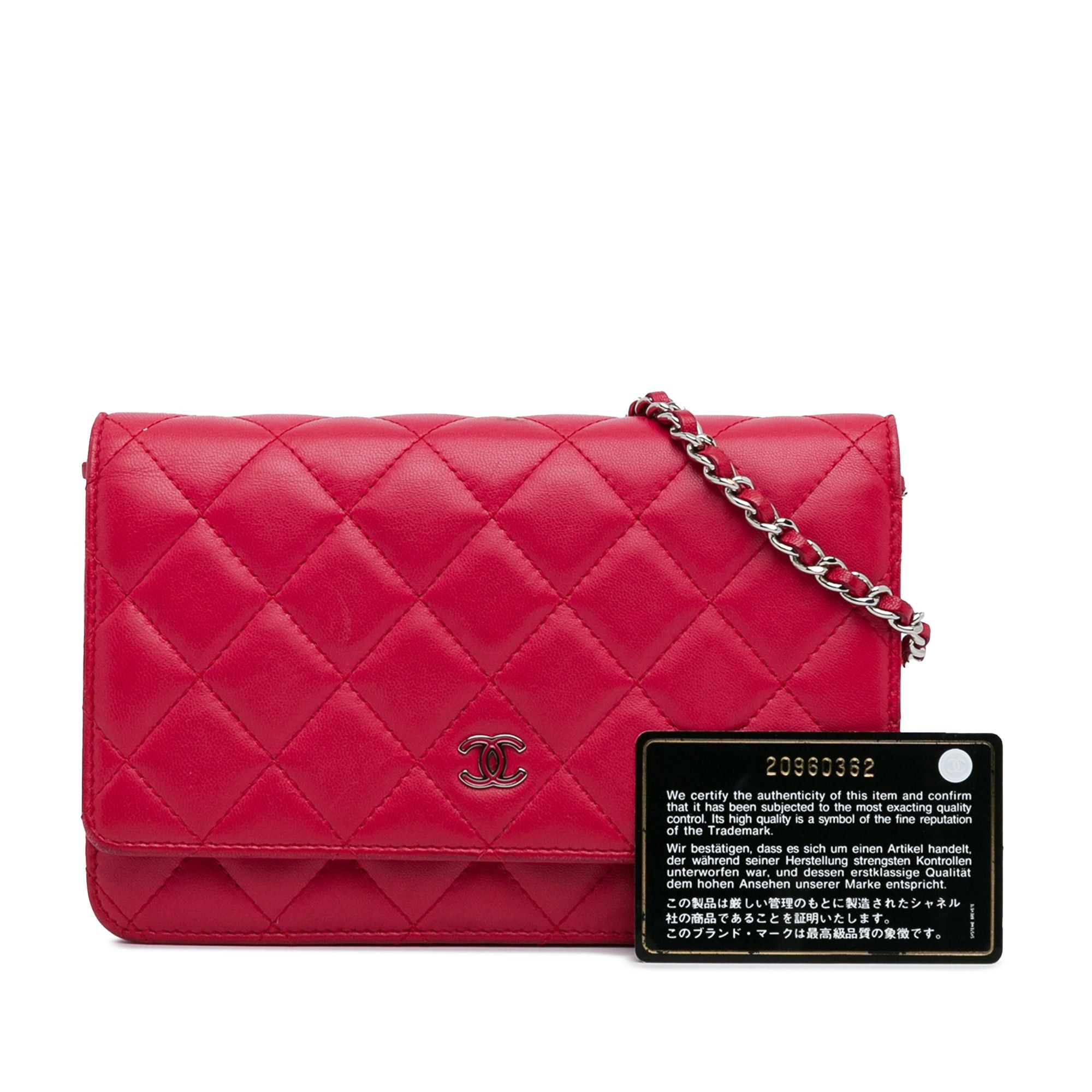 Chanel Chanel Classic Lambskin Wallet on Chain Pink Size ONE SIZE - 14 Thumbnail