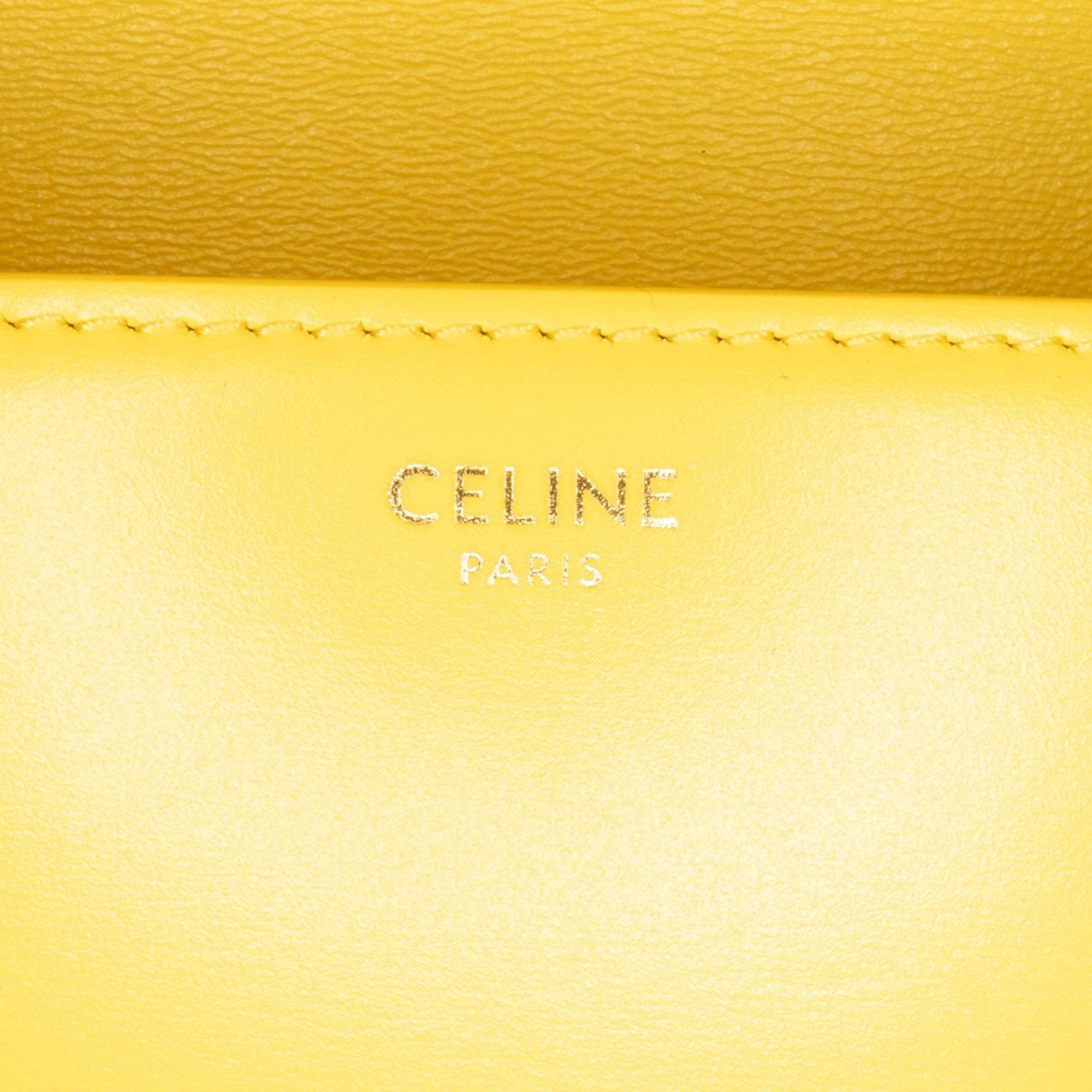 Celine Celine Teen Shiny Calfskin Triomphe Crossbody Yellow Size ONE SIZE - 6 Thumbnail