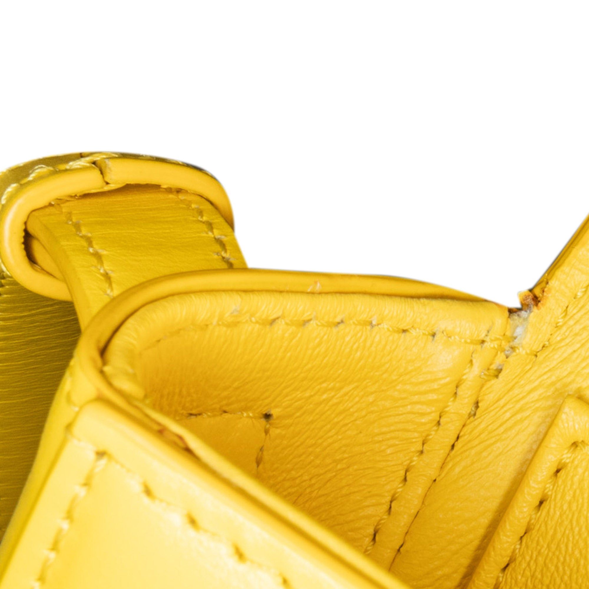 Celine Celine Teen Shiny Calfskin Triomphe Crossbody Yellow Size ONE SIZE - 11 Thumbnail