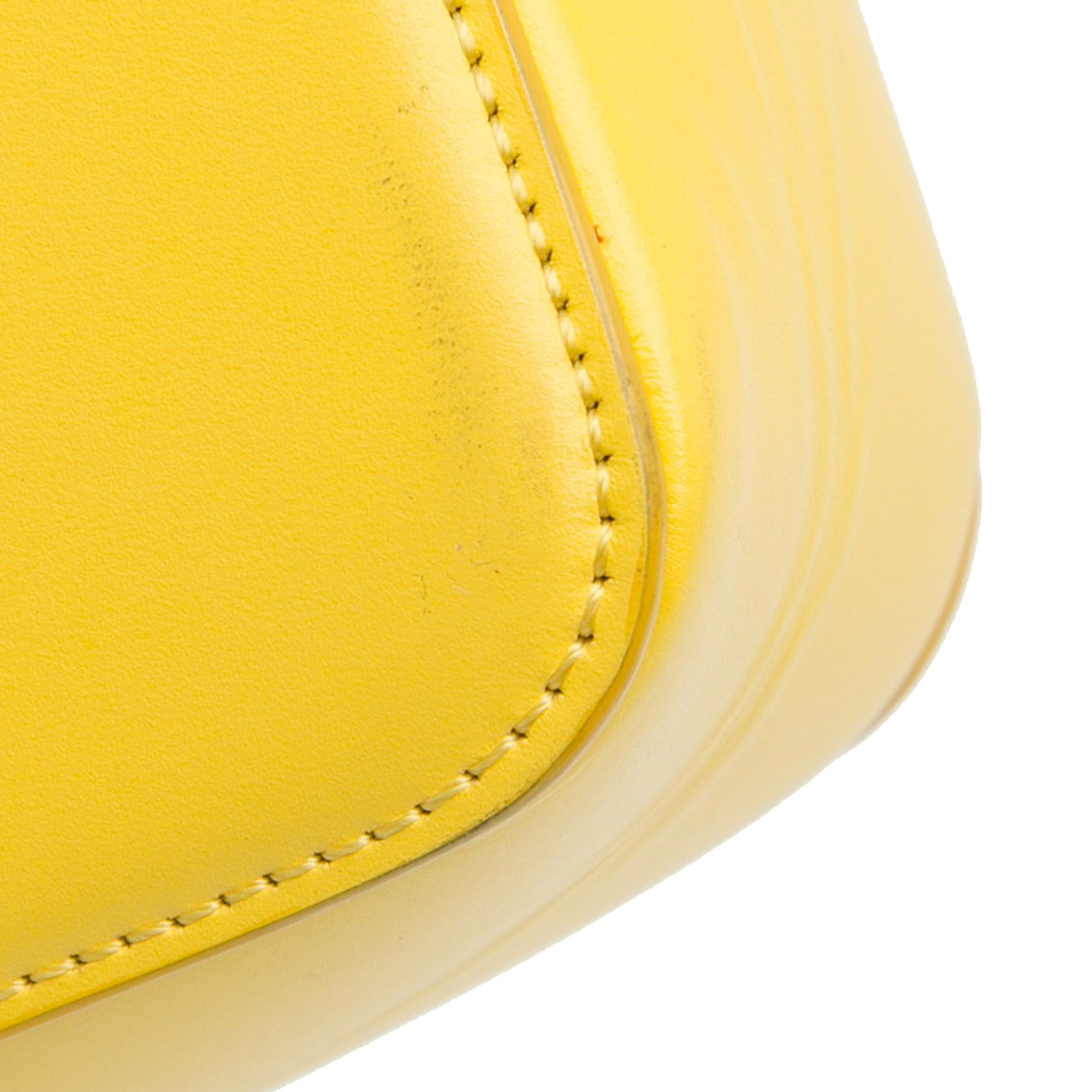 Celine Celine Teen Shiny Calfskin Triomphe Crossbody Yellow Size ONE SIZE - 10 Thumbnail