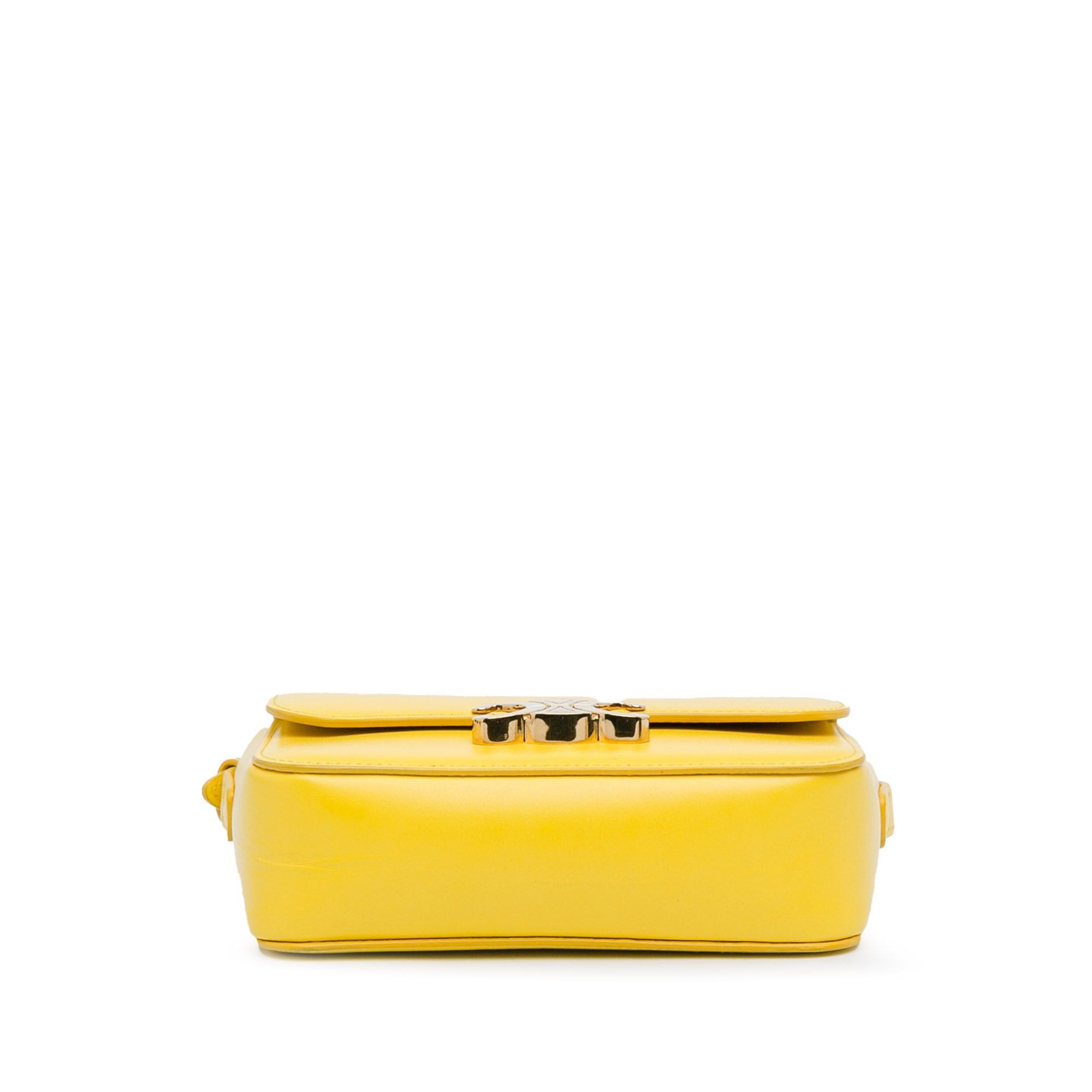 Celine Celine Teen Shiny Calfskin Triomphe Crossbody Yellow Size ONE SIZE - 4 Thumbnail