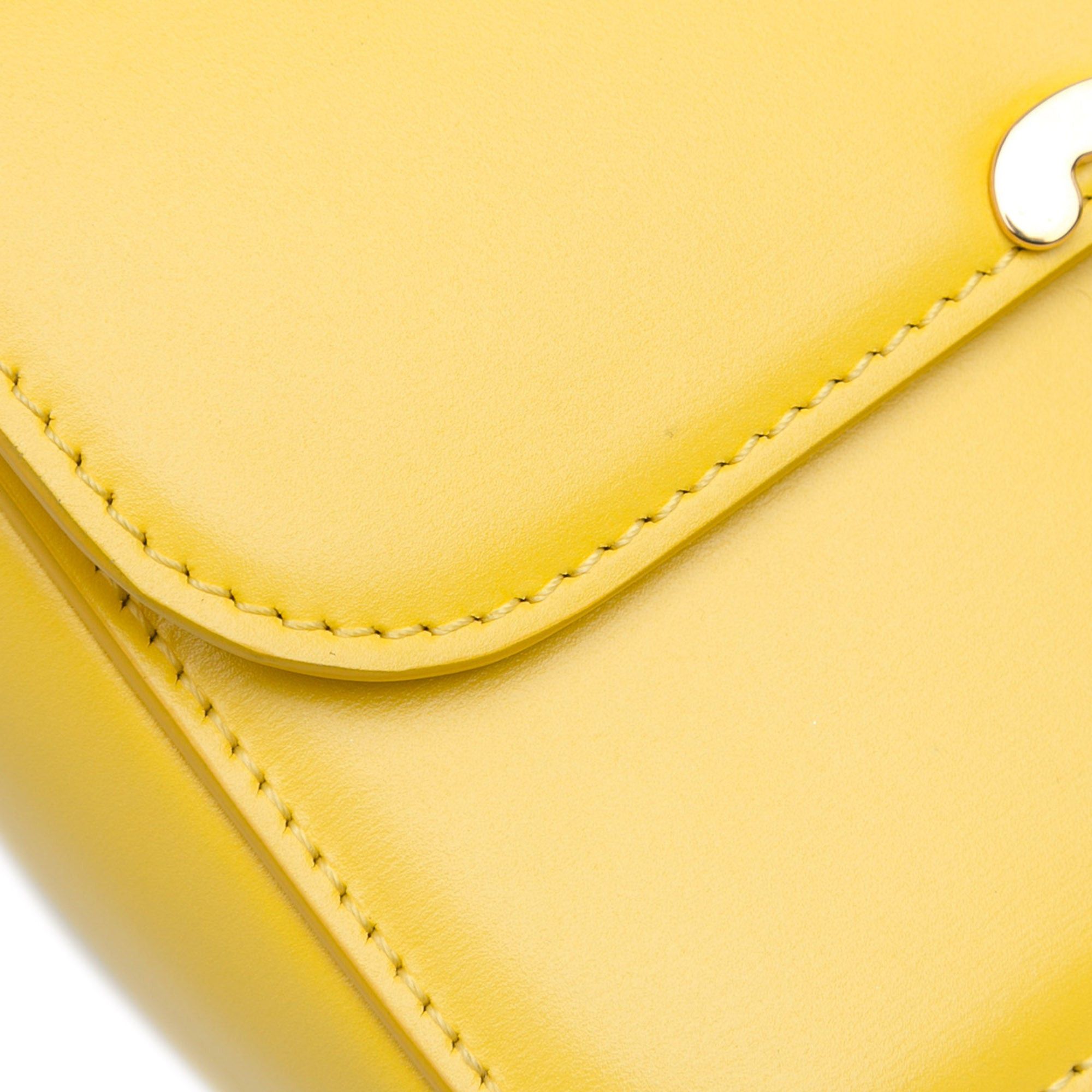 Celine Celine Teen Shiny Calfskin Triomphe Crossbody Yellow Size ONE SIZE - 9 Thumbnail