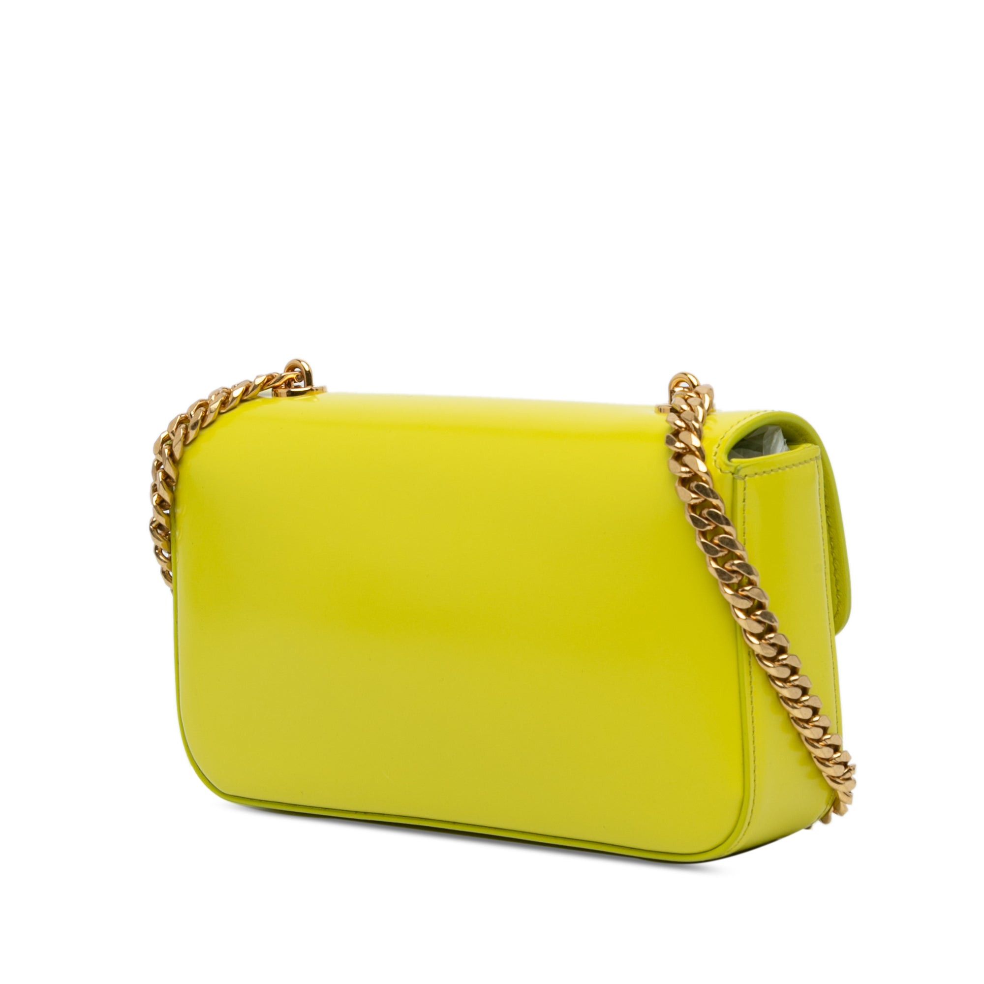 Celine Celine Triomphe Calfskin Leather Chain Shoulder Bag Yellow Size ONE SIZE - 2 Thumbnail
