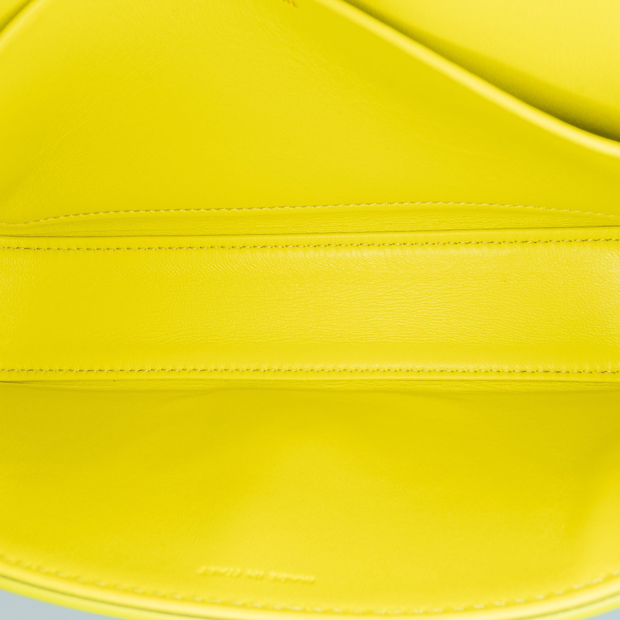 Celine Celine Triomphe Calfskin Leather Chain Shoulder Bag Yellow Size ONE SIZE - 4 Thumbnail