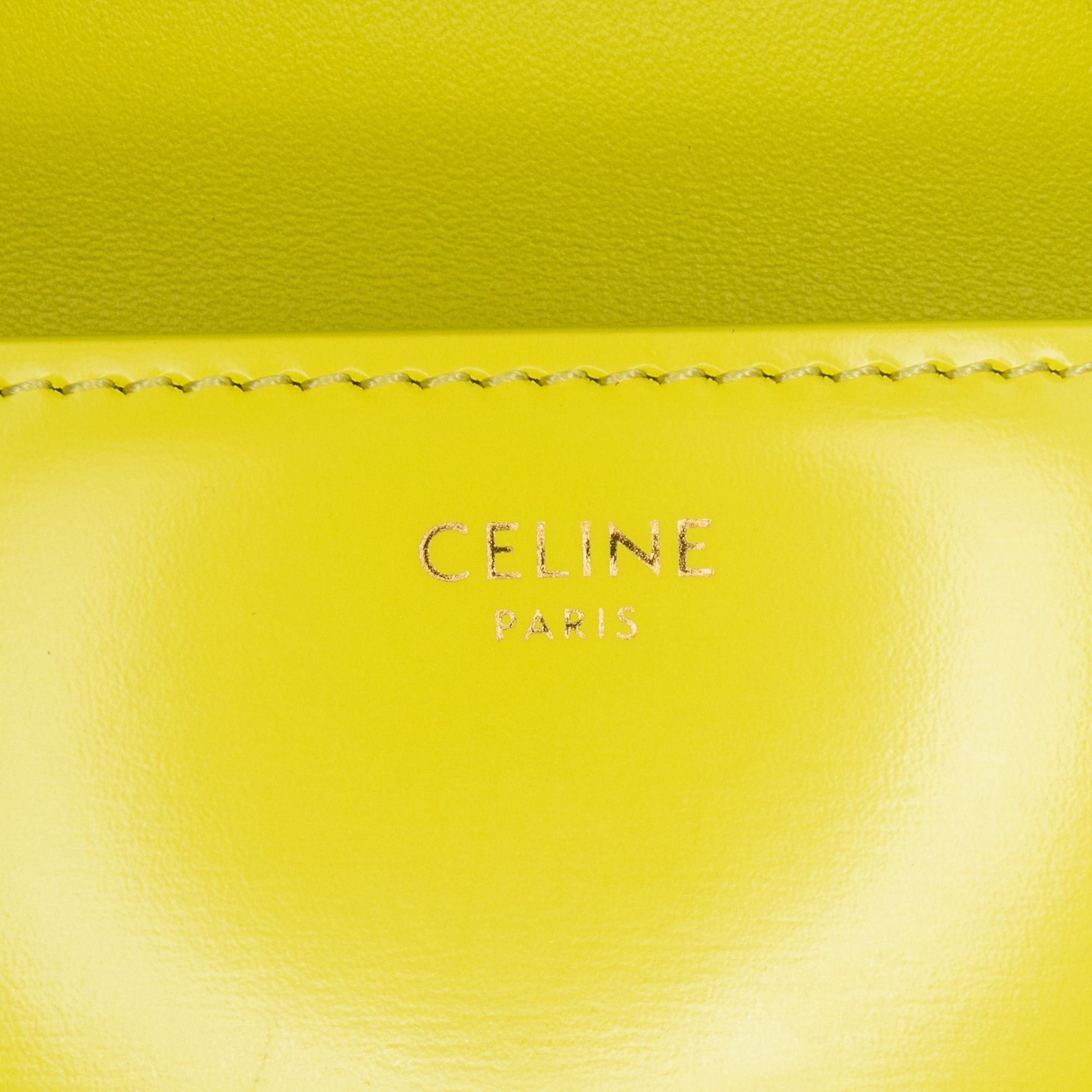 Celine Celine Triomphe Calfskin Leather Chain Shoulder Bag Yellow Size ONE SIZE - 5 Thumbnail
