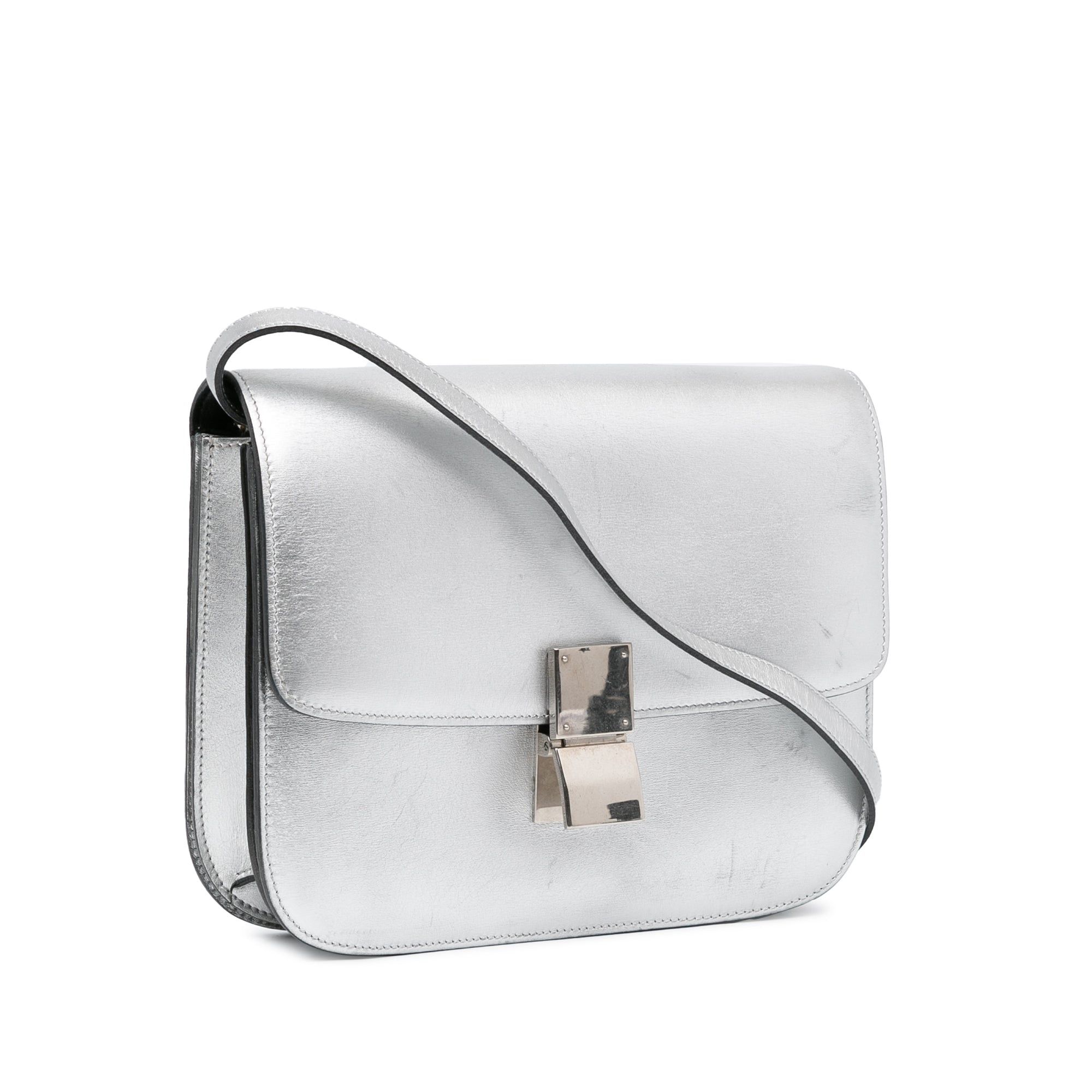 Celine Celine Medium Calfskin Classic Box Silver Size ONE SIZE - 2 Thumbnail