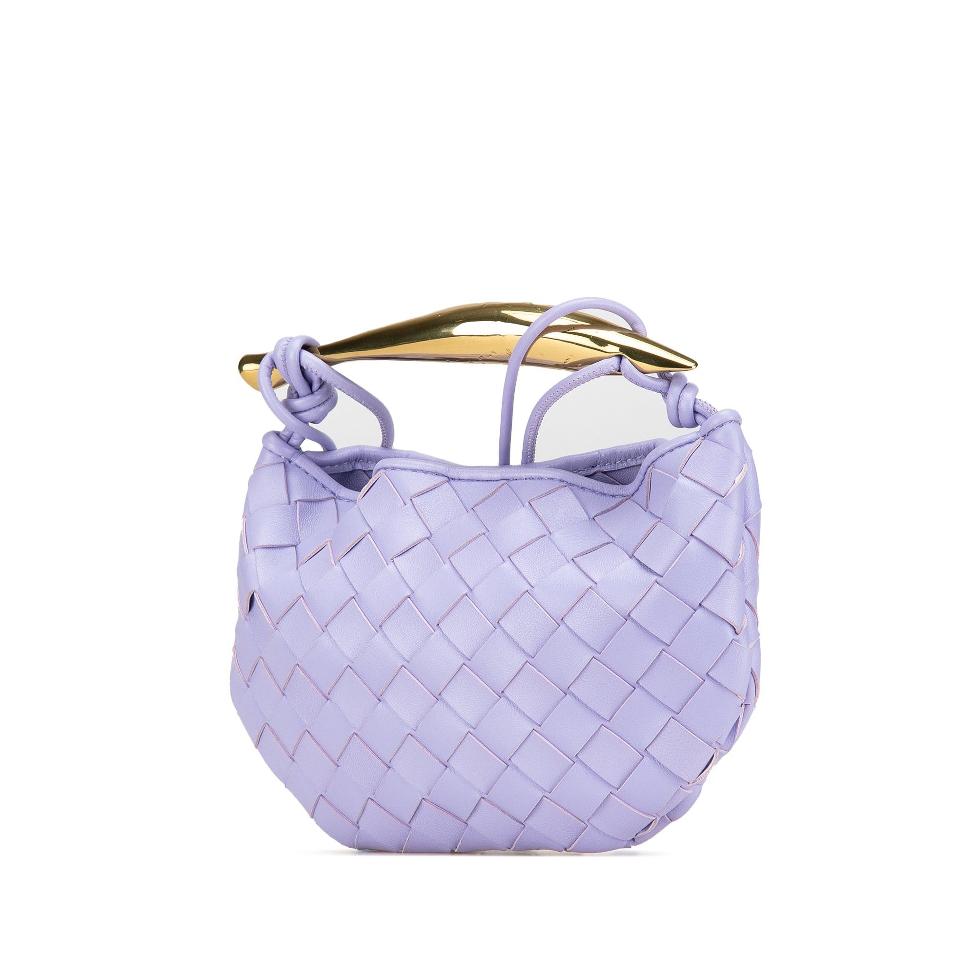 Bottega Veneta Bottega Veneta Baby Lambskin Intrecciato Sardine Bag Purple Size ONE SIZE - 2 Thumbnail