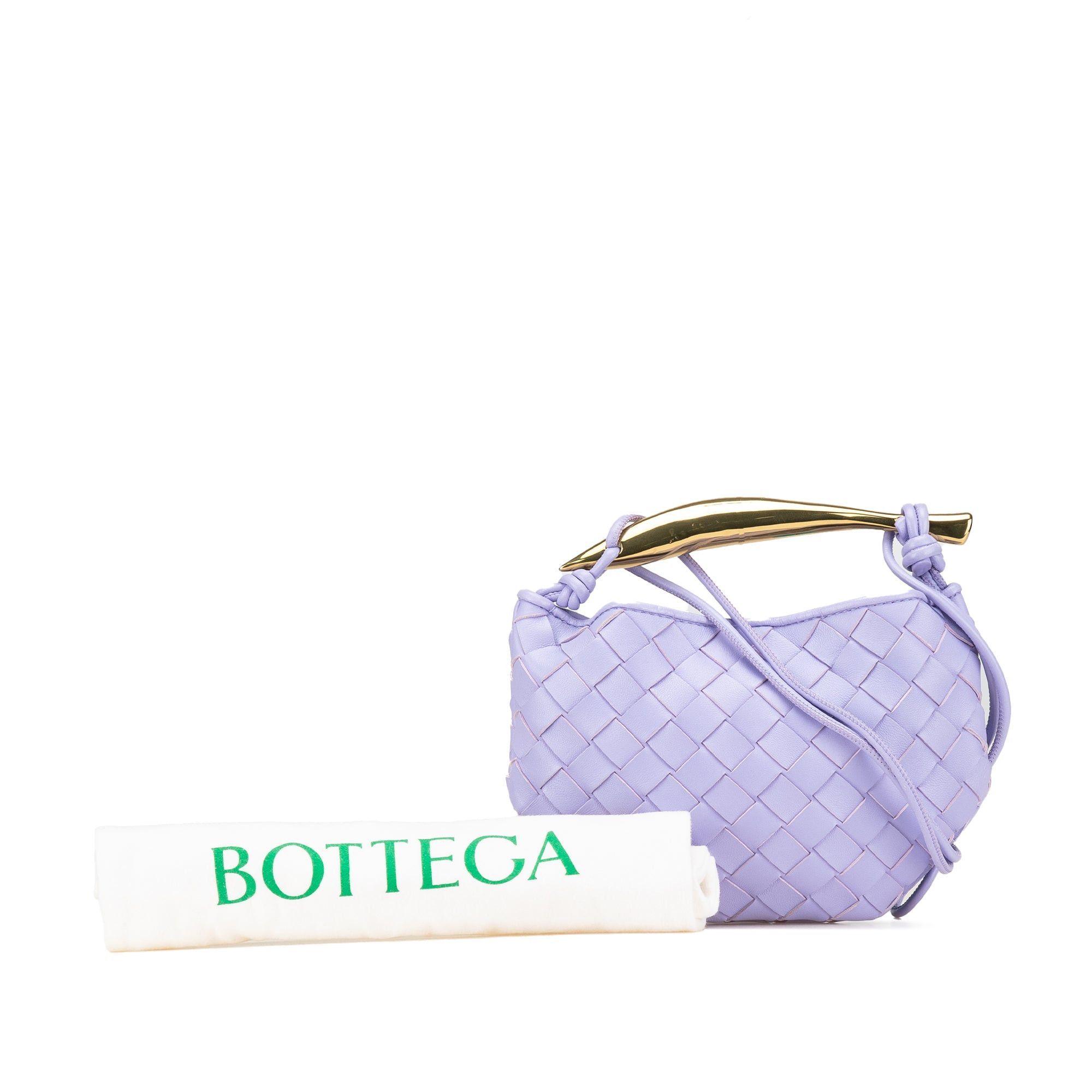 Bottega Veneta Bottega Veneta Baby Lambskin Intrecciato Sardine Bag Purple Size ONE SIZE - 12 Thumbnail