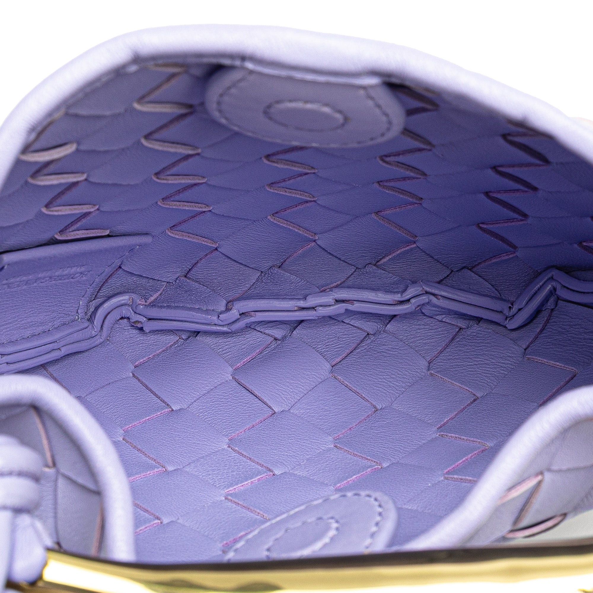 Bottega Veneta Bottega Veneta Baby Lambskin Intrecciato Sardine Bag Purple Size ONE SIZE - 4 Thumbnail