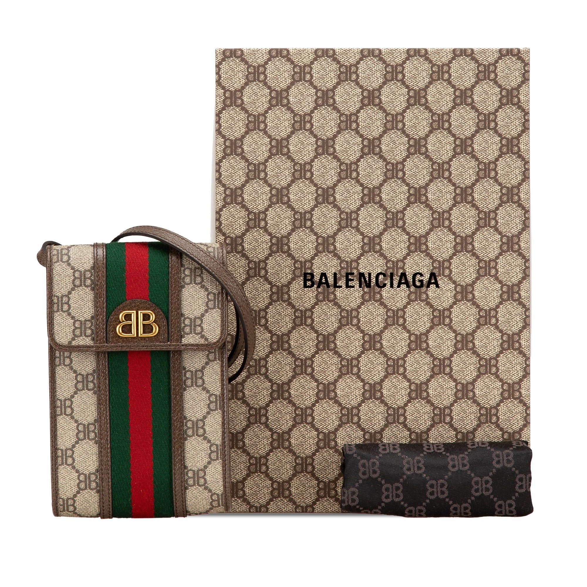 Gucci Gucci Hacker Project Balenciaga BB Supreme Ophidia Phone Case Crossbody Brown Size ONE SIZE - 11 Thumbnail