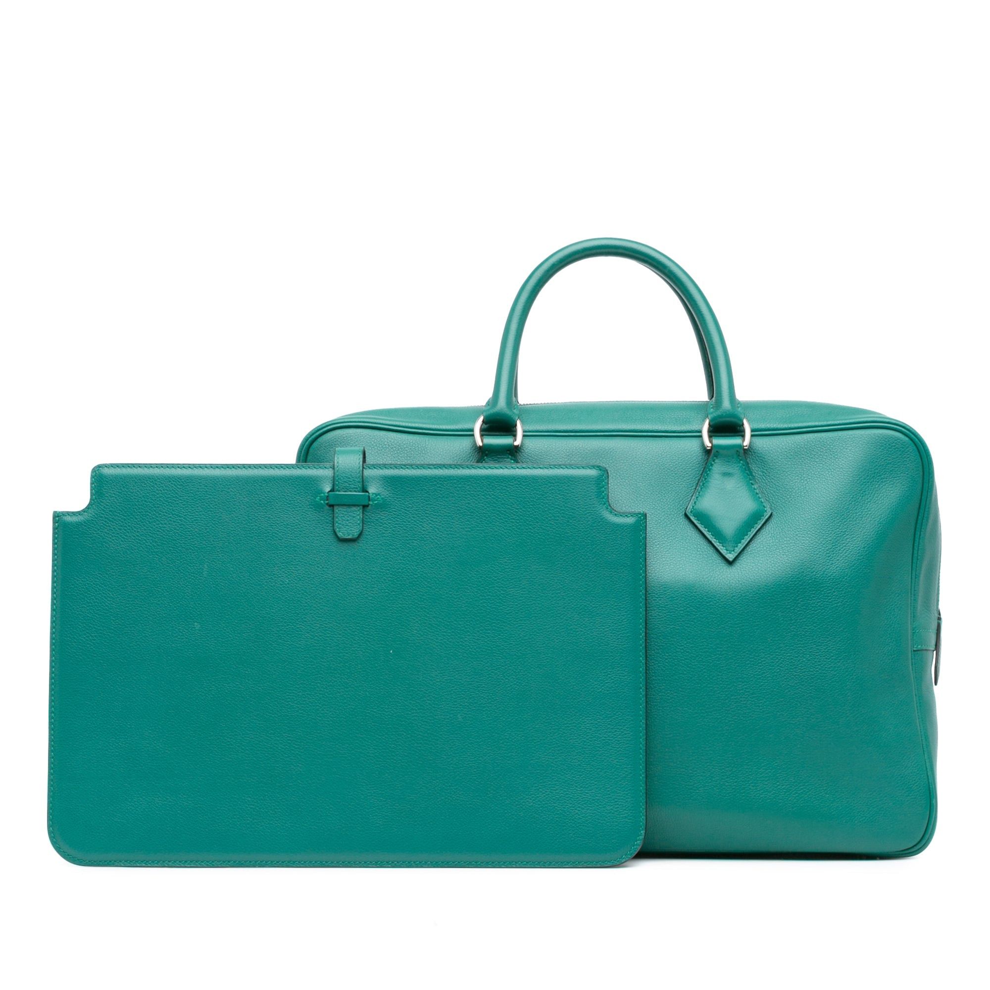 Hermes Hermès Evercolor Plume Fourre Tout 40 Green Size ONE SIZE - 11 Thumbnail