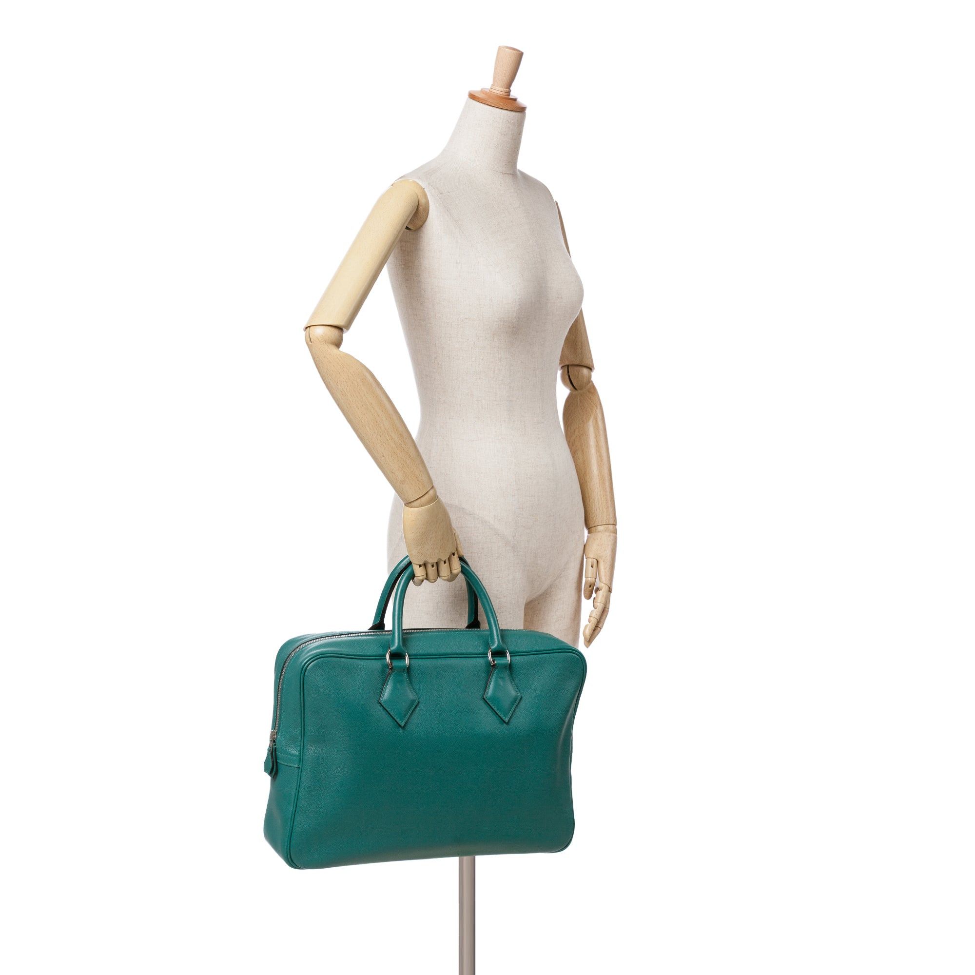Hermes Hermès Evercolor Plume Fourre Tout 40 Green Size ONE SIZE - 10 Thumbnail