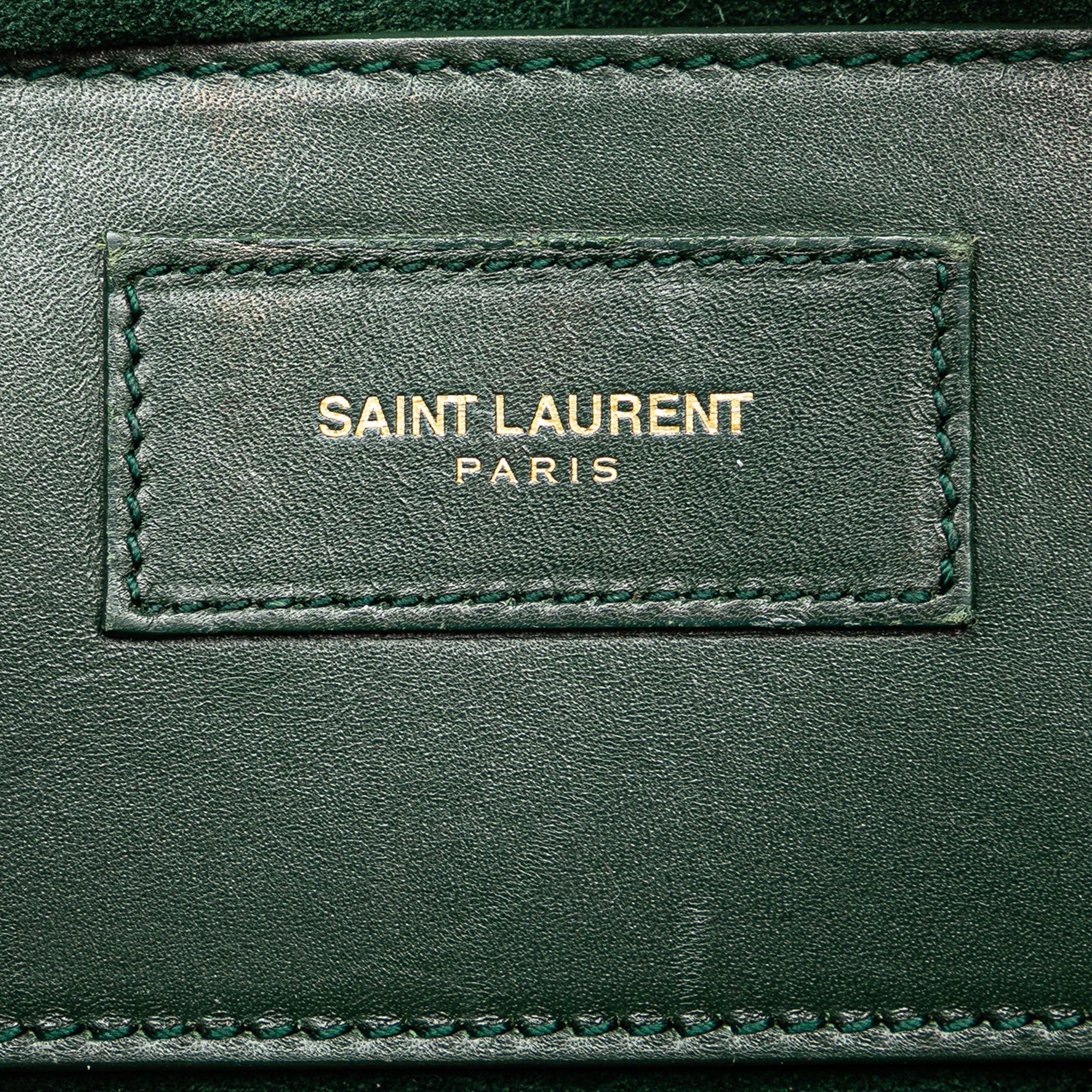 Saint Laurent Paris Saint Laurent Baby Leather Classic Duffle Satchel Green Size ONE SIZE - 5 Thumbnail