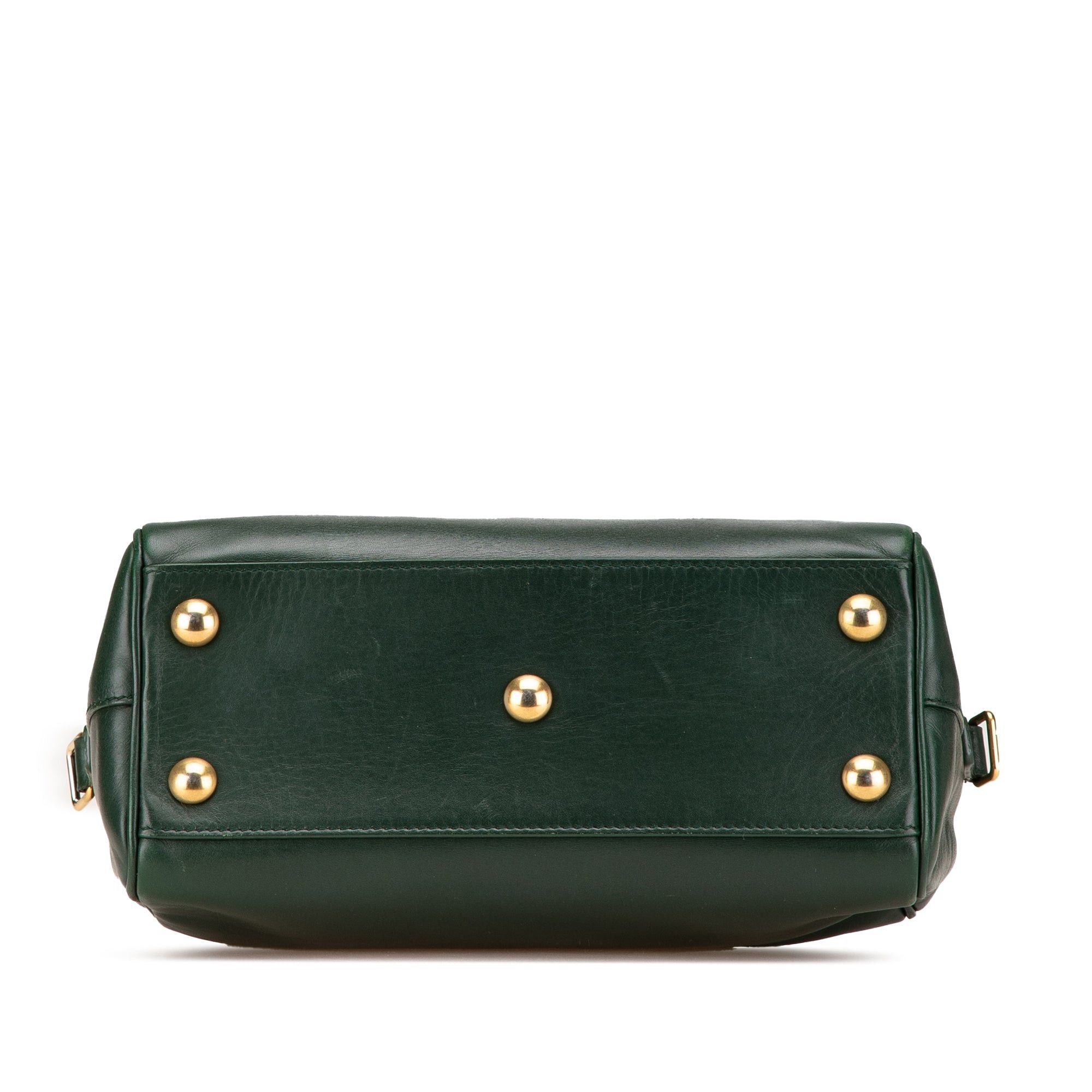 Saint Laurent Paris Saint Laurent Baby Leather Classic Duffle Satchel Green Size ONE SIZE - 3 Thumbnail