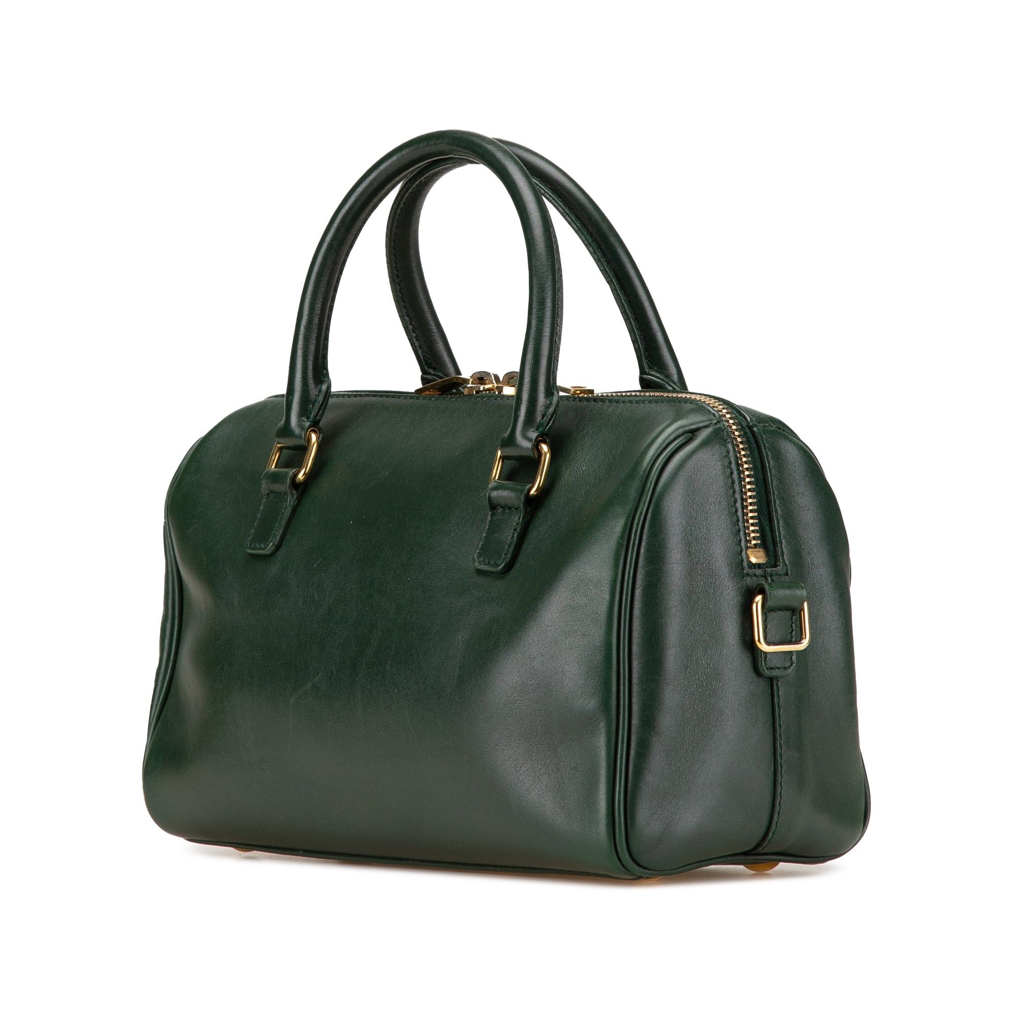 Saint Laurent Paris Saint Laurent Baby Leather Classic Duffle Satchel Green Size ONE SIZE - 2 Thumbnail
