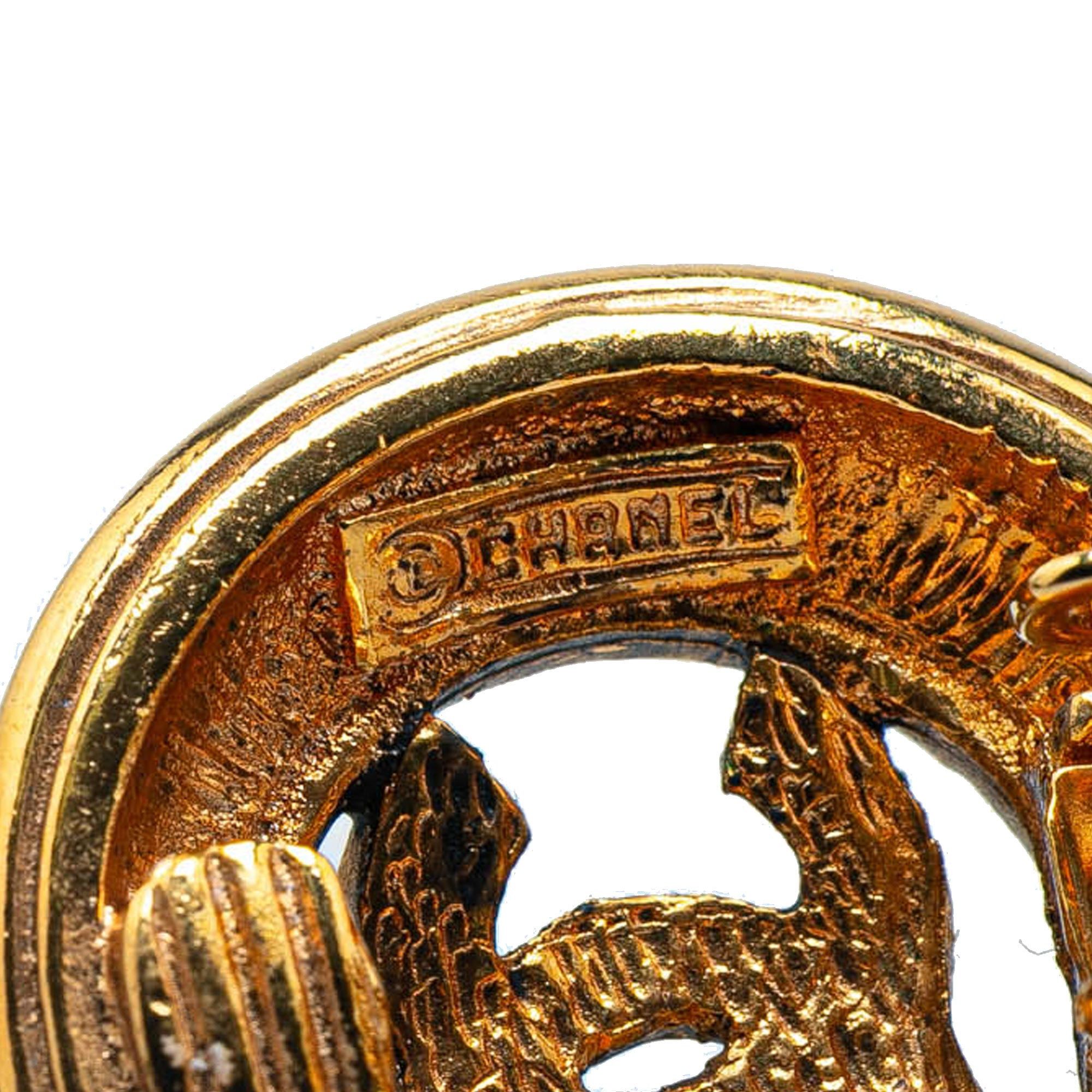 Chanel Chanel Gold Plated CC Round Clip On Earrings Gold Size ONE SIZE - 3 Thumbnail