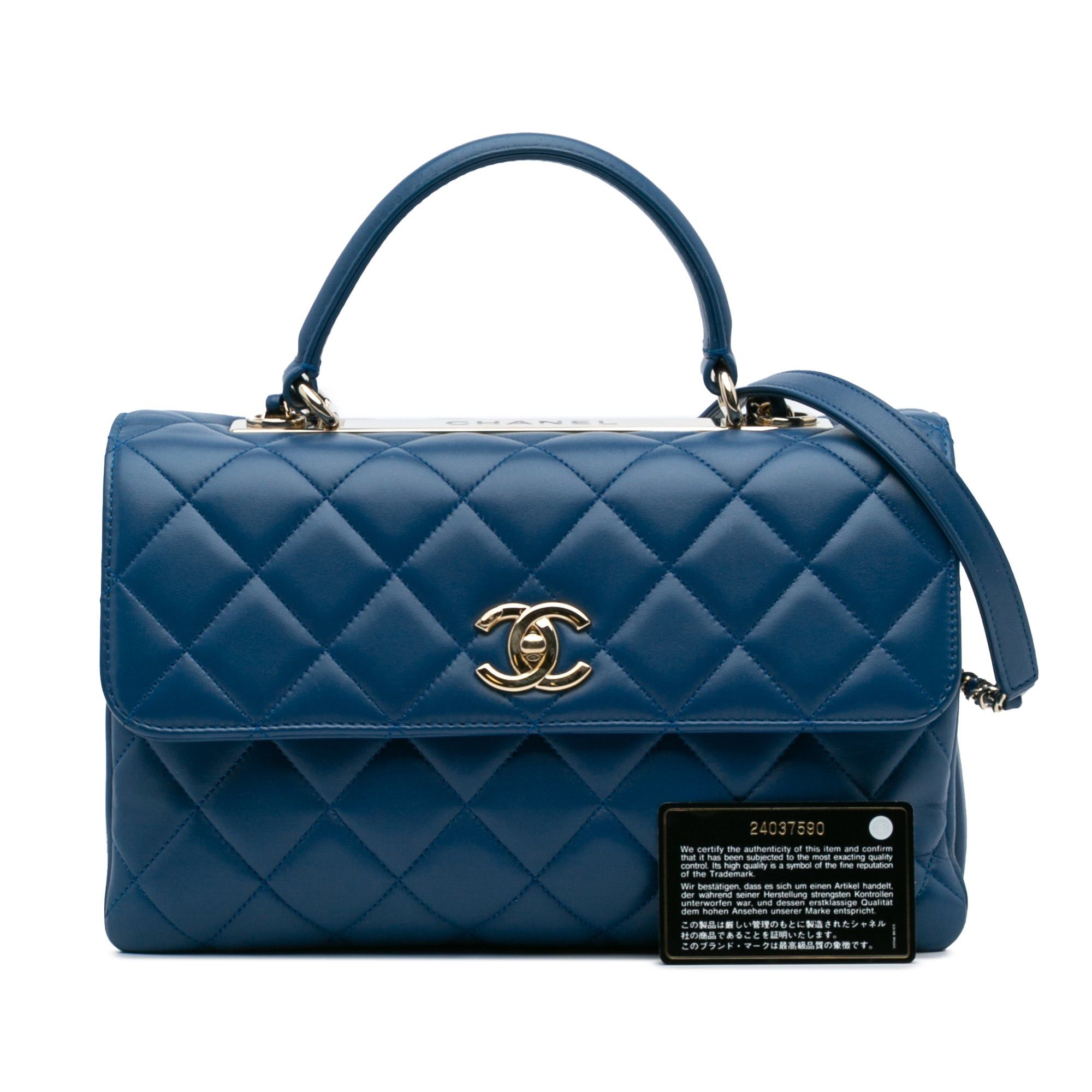 Chanel Chanel Medium Lambskin Trendy CC Flap Blue Size ONE SIZE - 10 Thumbnail