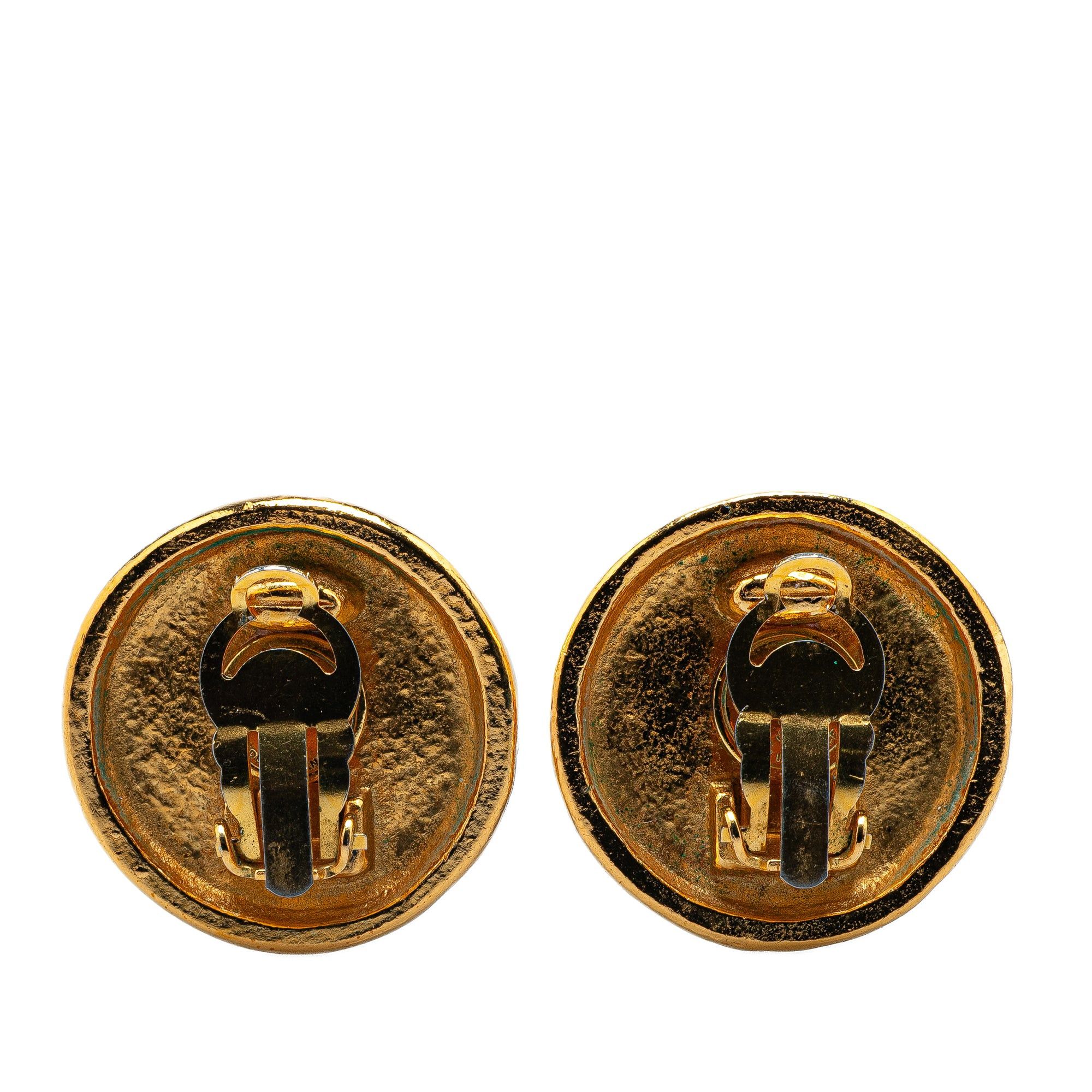 Chanel Chanel Gold Plated Faux Pearl Clip On Earrings Gold Size ONE SIZE - 2 Thumbnail