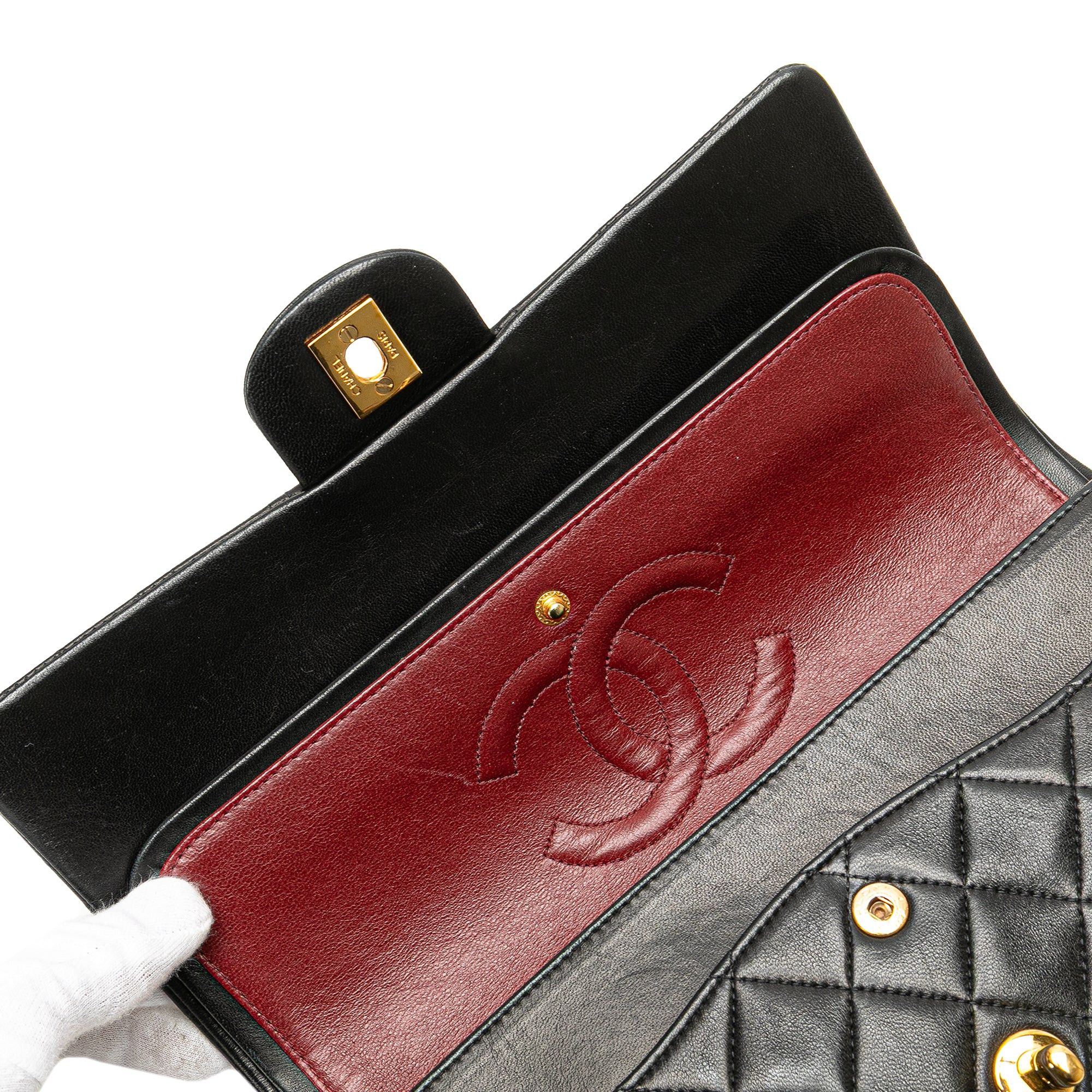 Chanel Chanel Medium Classic Lambskin Double Flap Black Size ONE SIZE - 8 Thumbnail