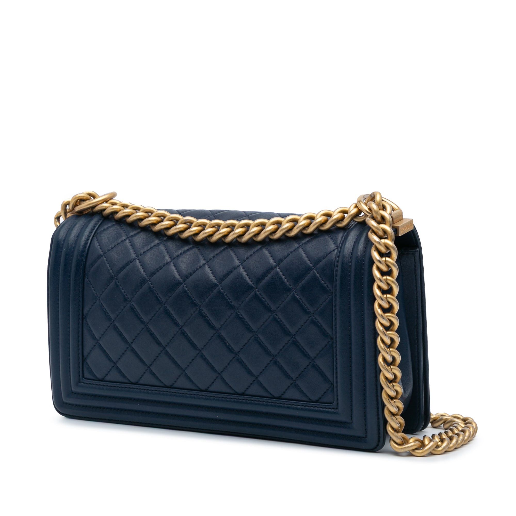 Chanel Chanel Medium Lambskin Boy Flap Blue Size ONE SIZE - 2 Thumbnail