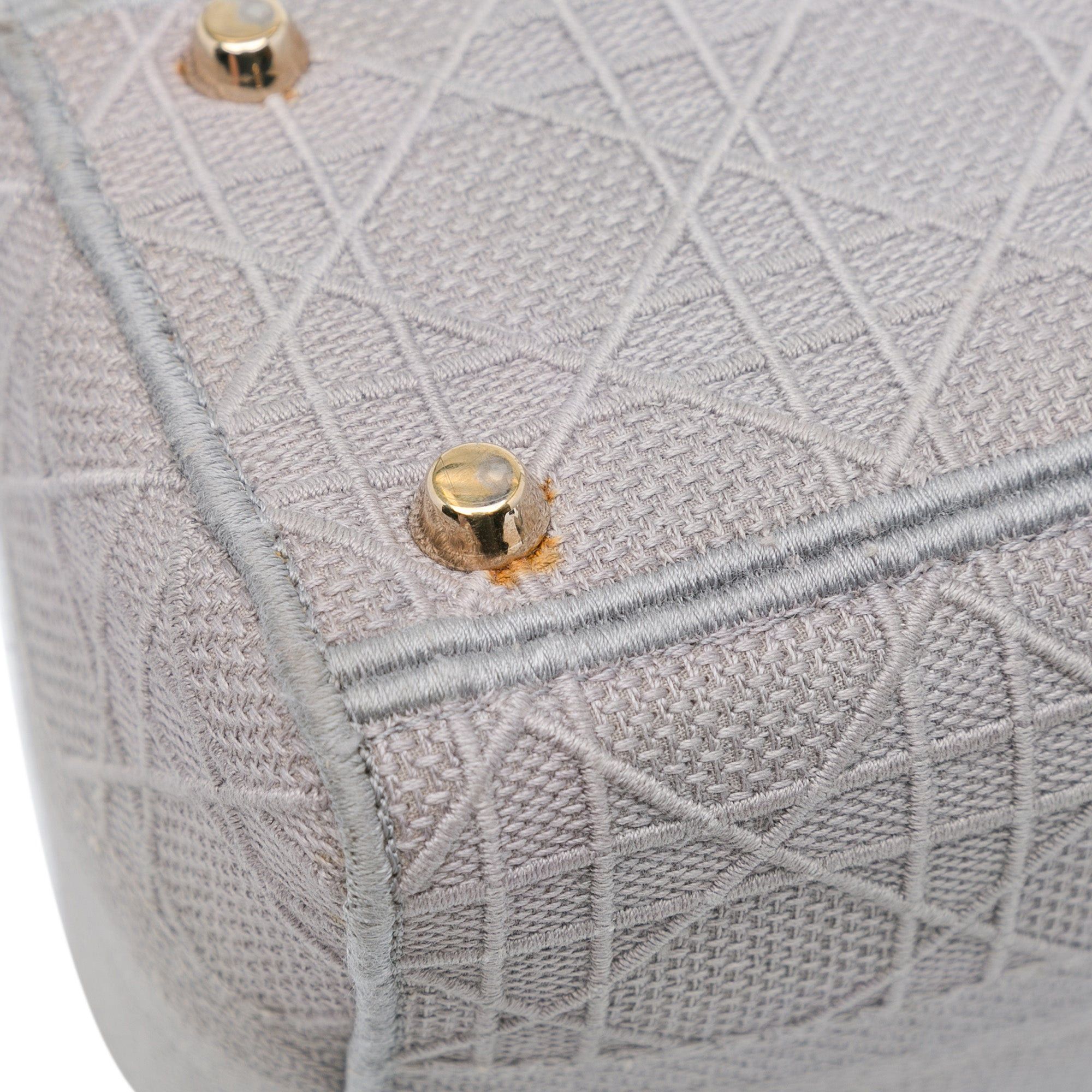 Dior Dior Medium Canvas Cannage Lady D Lite Gray Size ONE SIZE - 8 Thumbnail