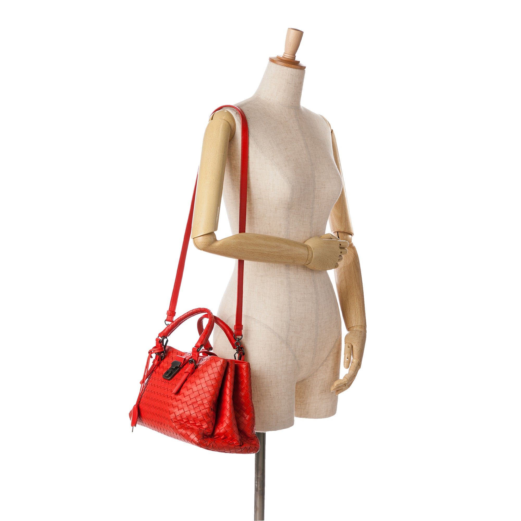 Bottega Veneta Bottega Veneta Small Intrecciato Roma Red Size ONE SIZE - 11 Thumbnail
