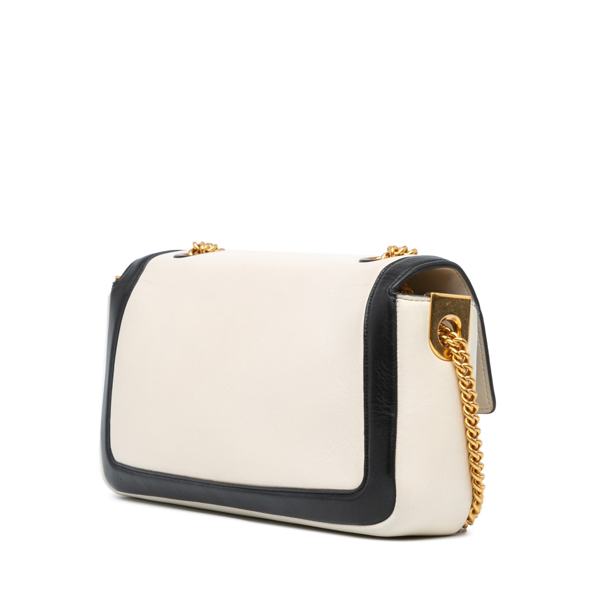 Fendi Fendi Bicolor Leather Chain Baguette White Size ONE SIZE - 2 Thumbnail