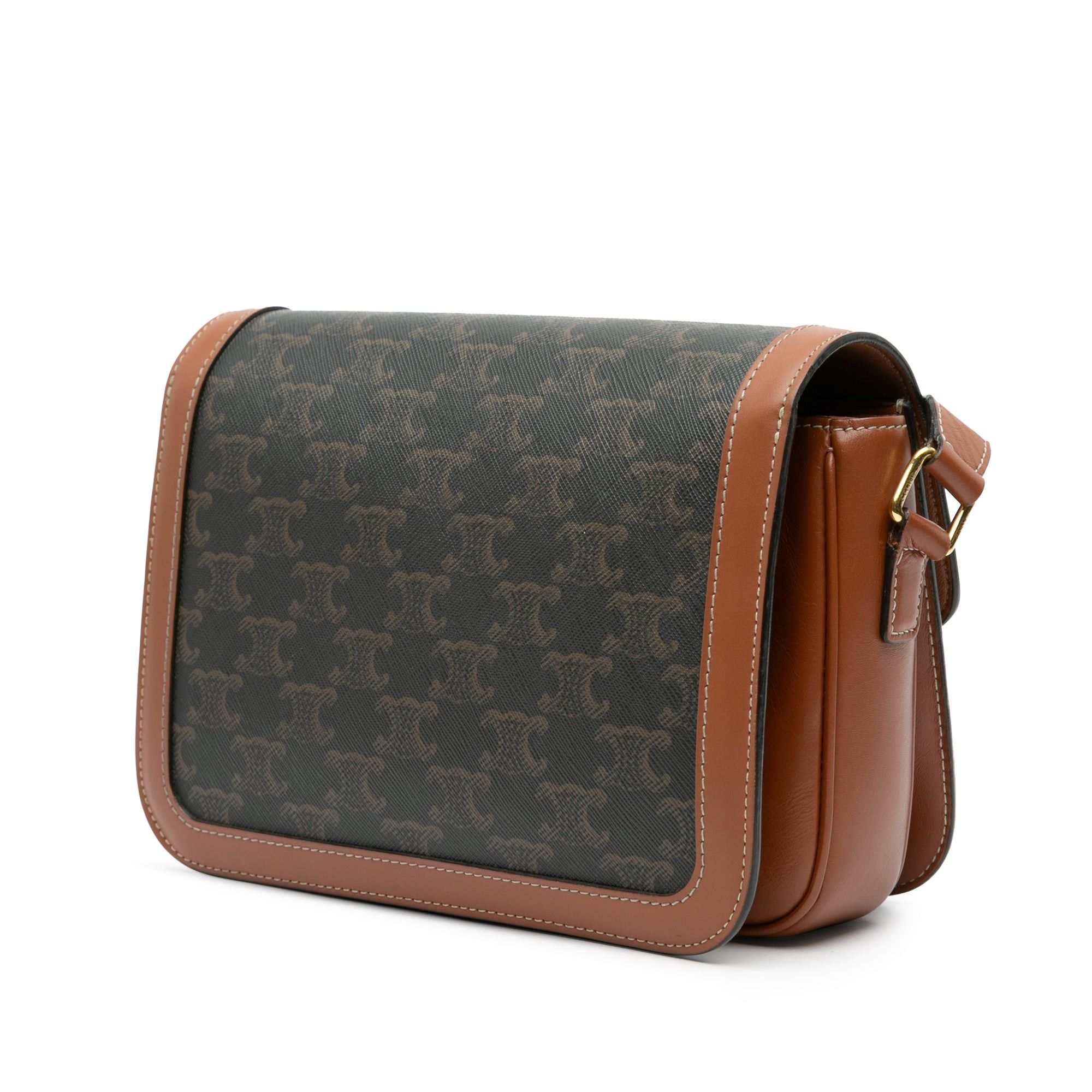 Celine Celine Classique Coated Canvas Triomphe Crossbody Brown Size ONE SIZE - 2 Thumbnail