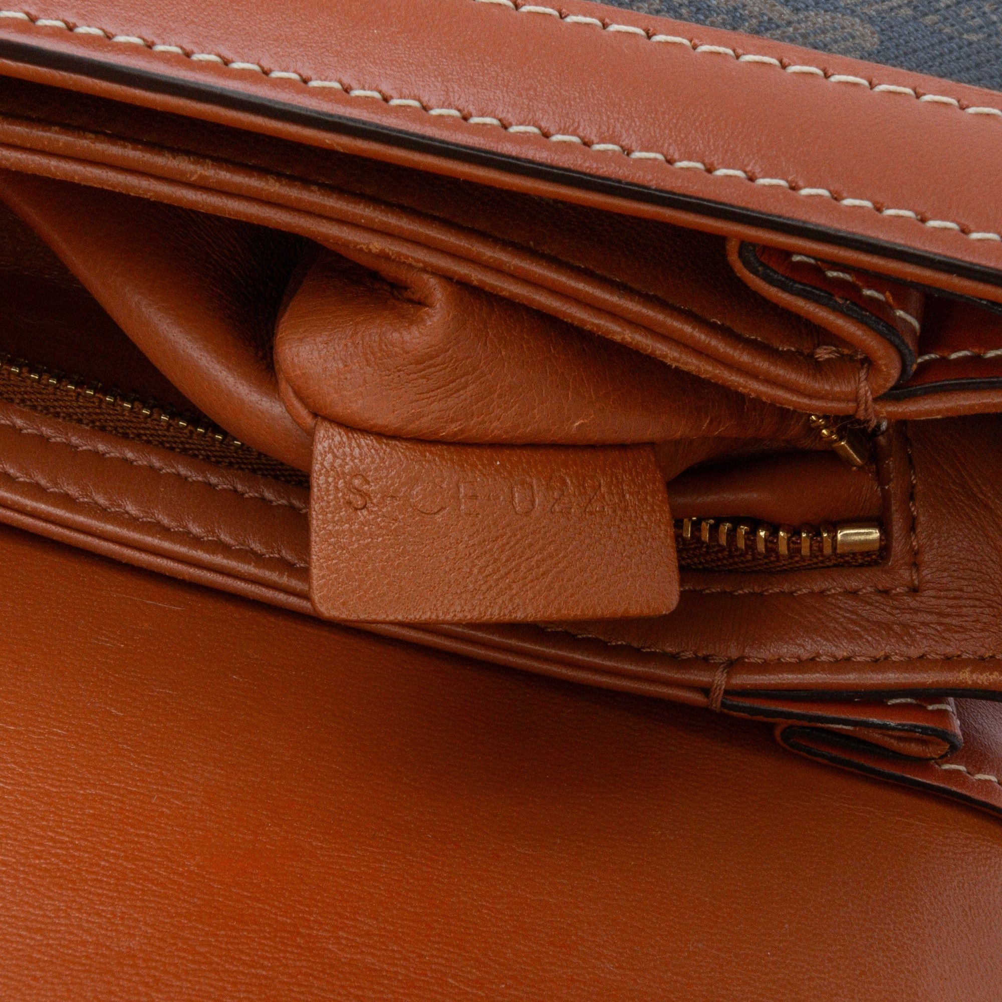Celine Celine Classique Coated Canvas Triomphe Crossbody Brown Size ONE SIZE - 8 Thumbnail