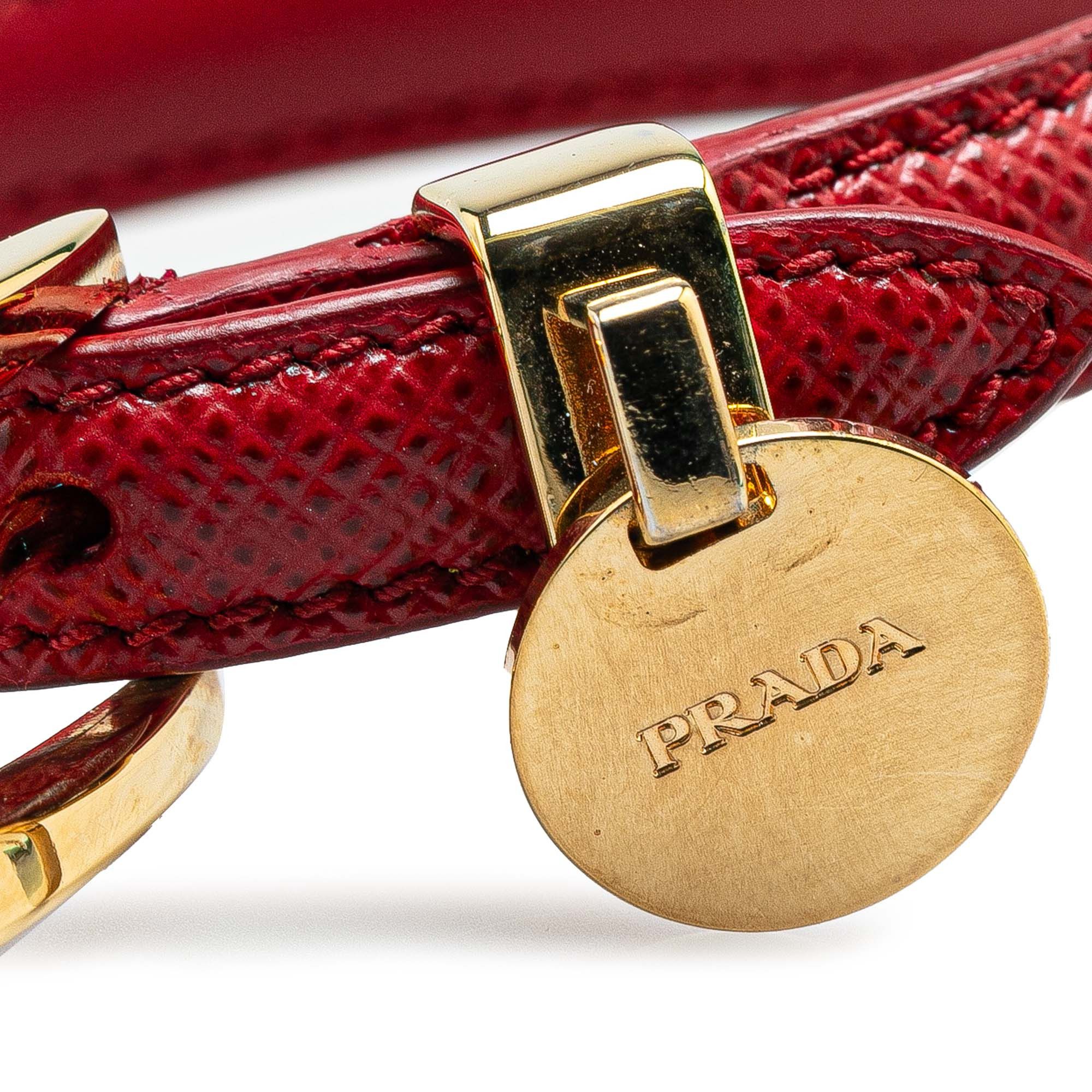 Prada Prada Saffiano Leather Bracelet Red Size ONE SIZE - 5 Thumbnail