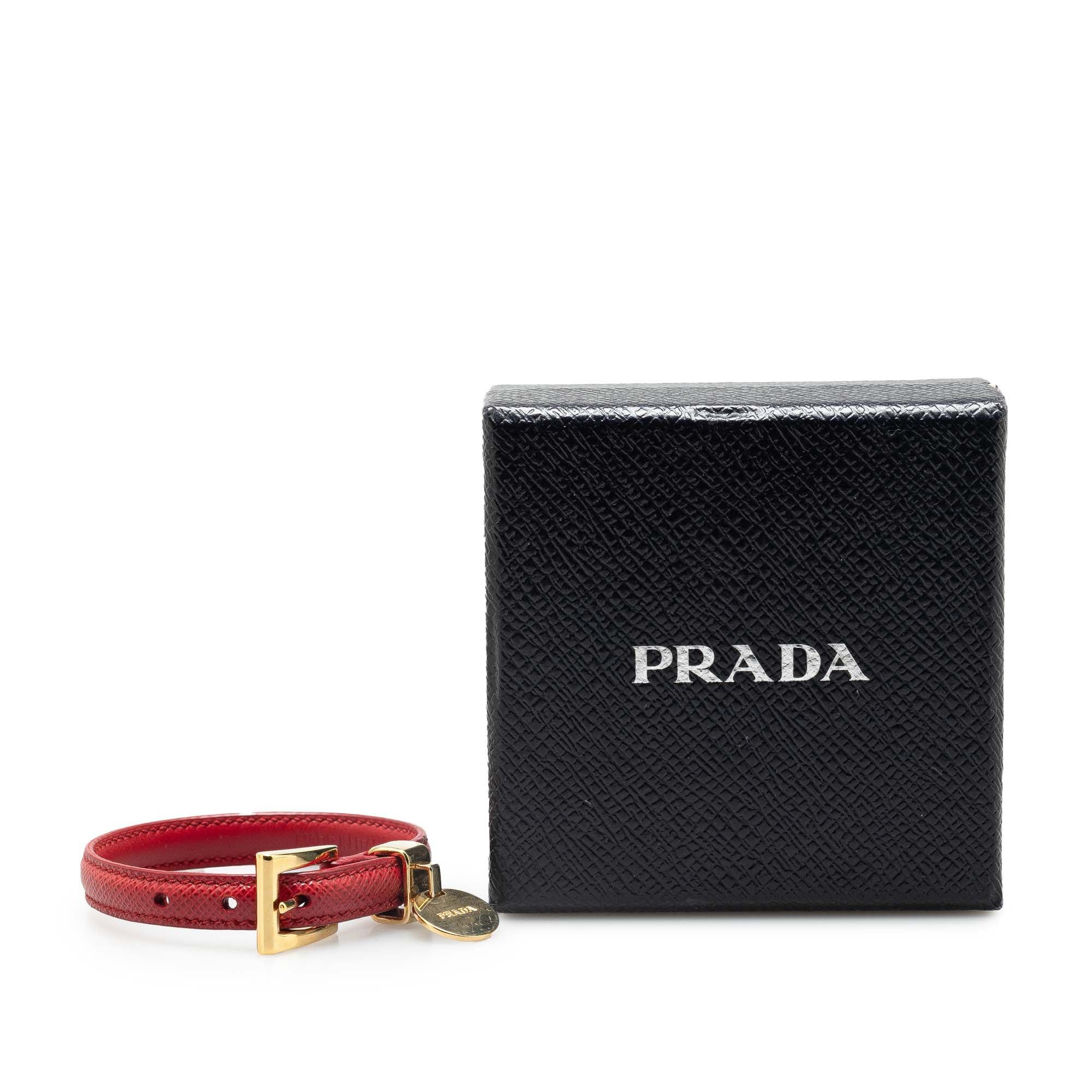 Prada Prada Saffiano Leather Bracelet Red Size ONE SIZE - 7 Thumbnail