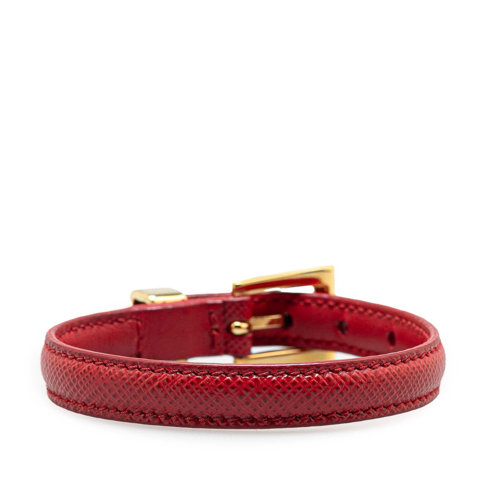 Prada Prada Saffiano Leather Bracelet Red Size ONE SIZE - 3 Thumbnail