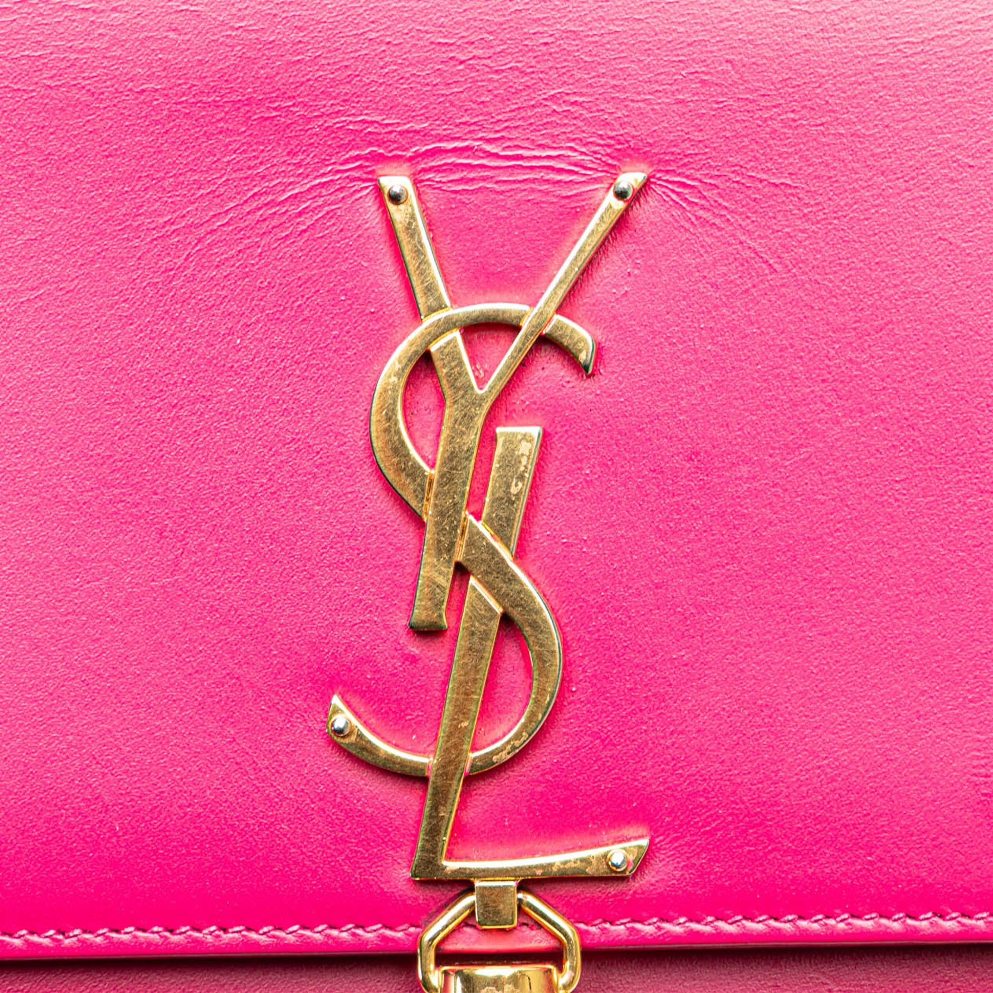 Saint Laurent Paris Saint Laurent Medium Smooth Calfskin Classic Monogram Kate Tassel Crossbody Pink Size ONE SIZE - 7 Thumbnail
