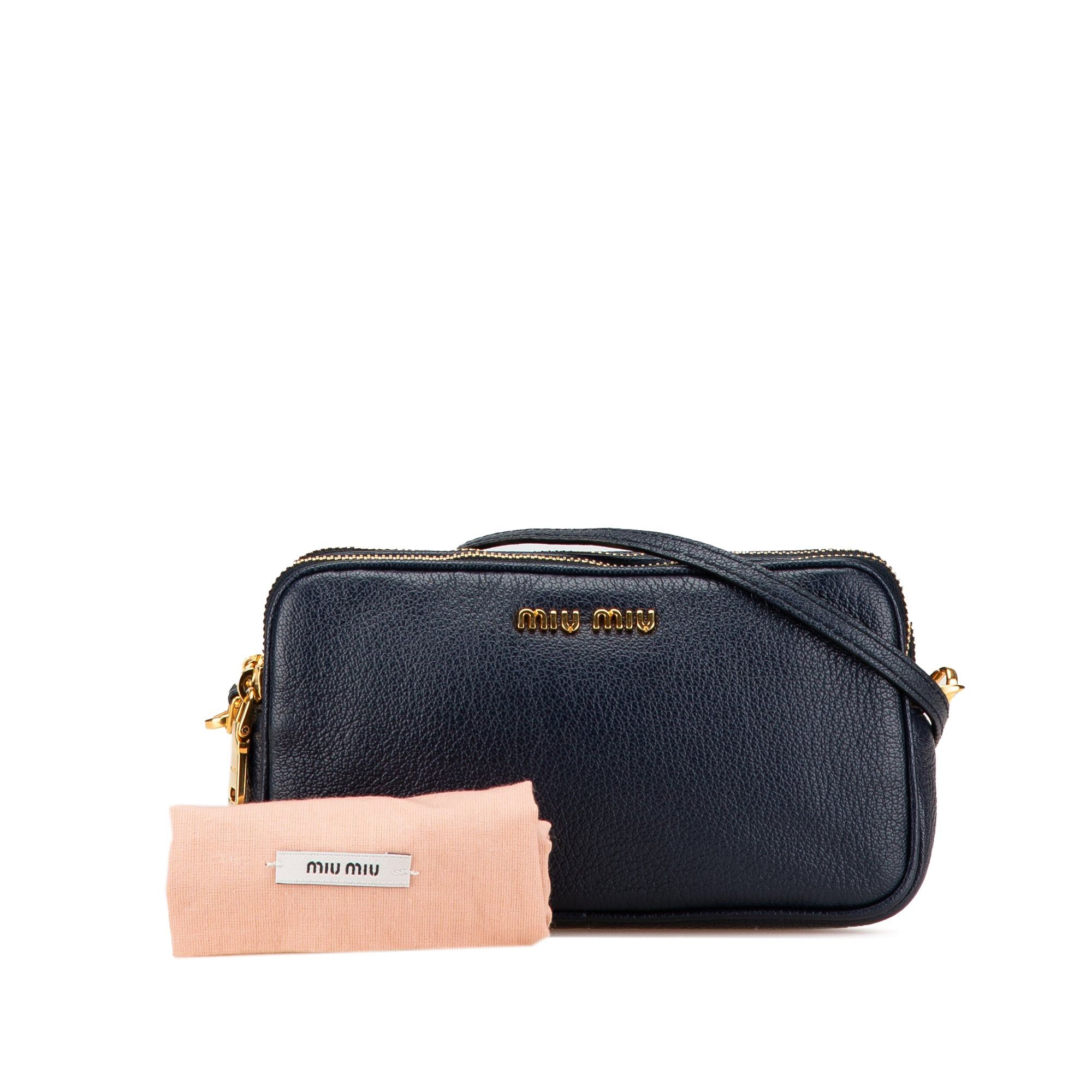 Miu Miu Miu Miu Madras Double Zip Camera Bag Blue Size ONE SIZE - 13 Thumbnail