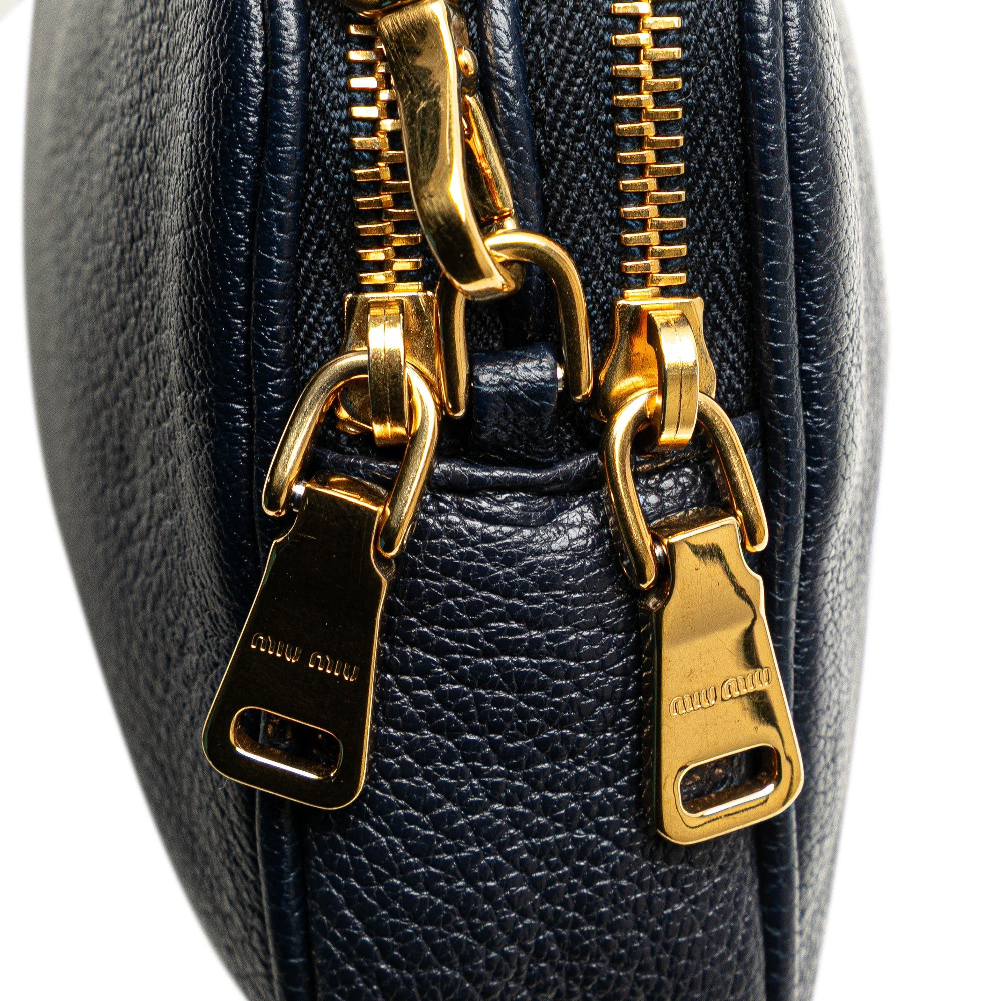 Miu Miu Miu Miu Madras Double Zip Camera Bag Blue Size ONE SIZE - 10 Thumbnail