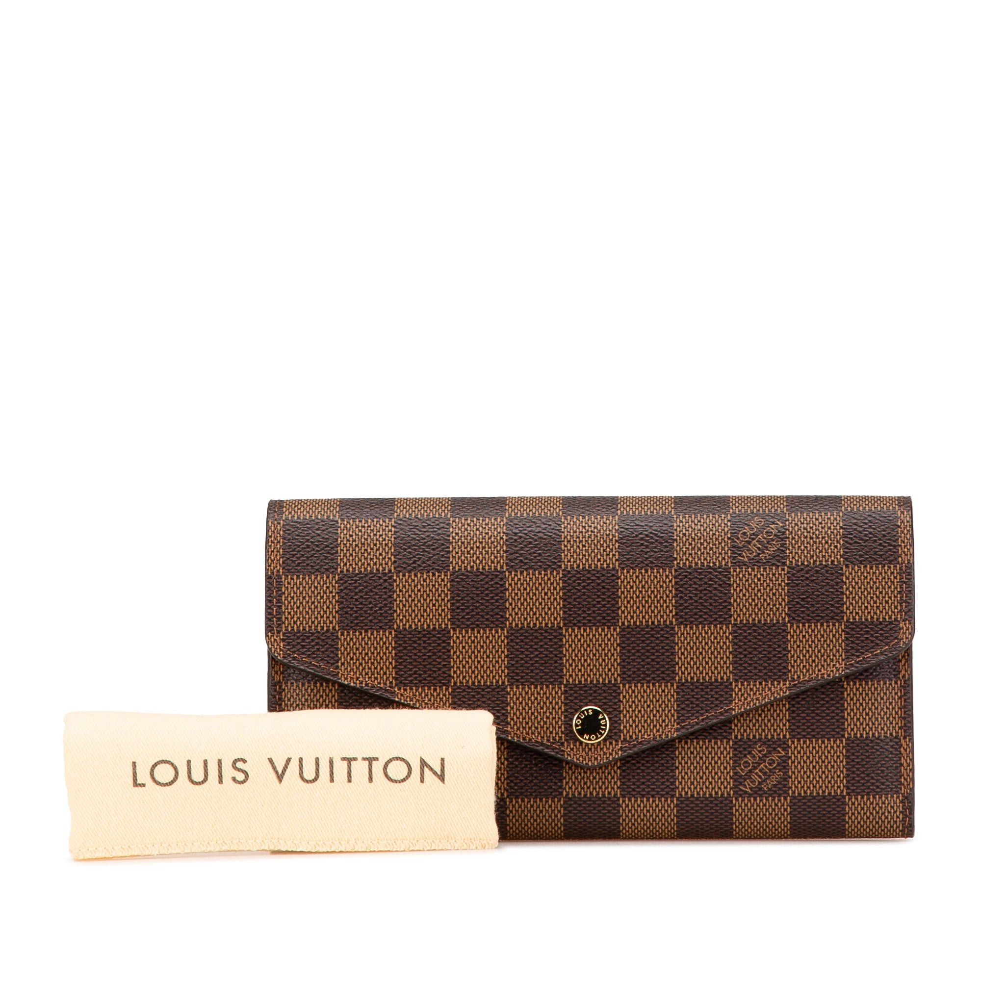 Louis Vuitton Louis Vuitton Damier Ebene Sarah Wallet Brown Size ONE SIZE - 14 Thumbnail
