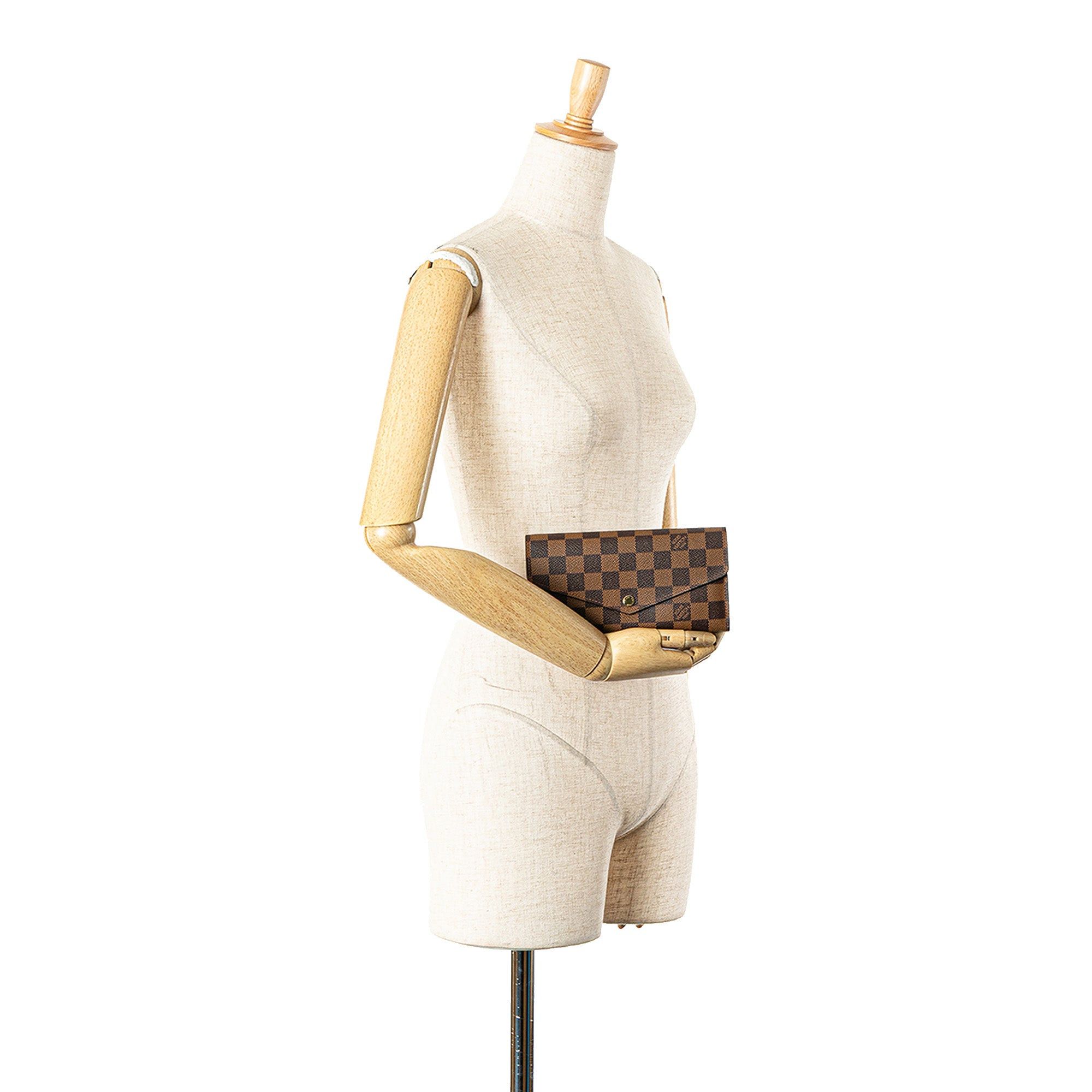 Louis Vuitton Louis Vuitton Damier Ebene Sarah Wallet Brown Size ONE SIZE - 13 Thumbnail
