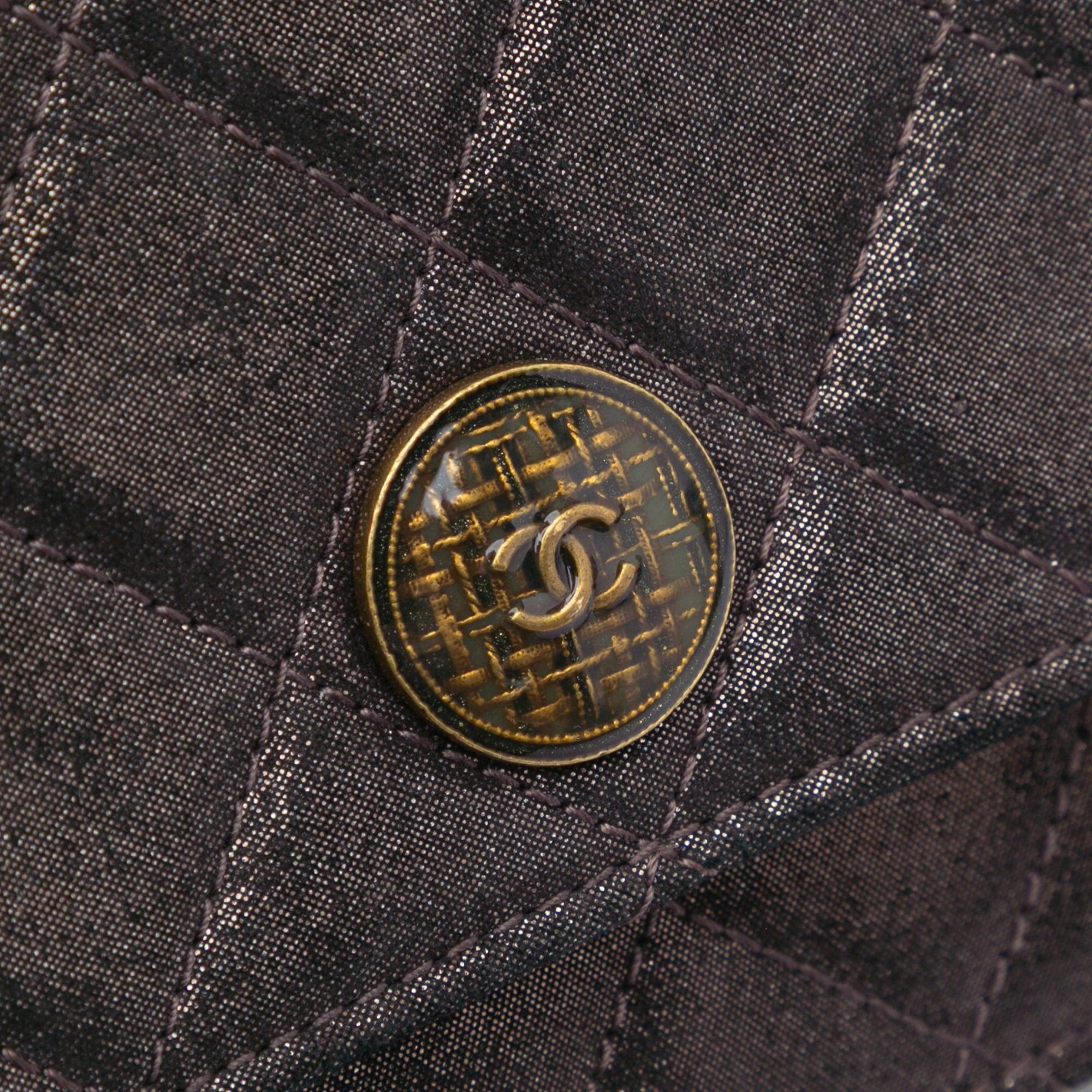 Chanel Chanel Metiers d'Art Quilted Iridescent Lambskin Tartan Button Wallet On Chain Brown Size ONE SIZE - 7 Thumbnail