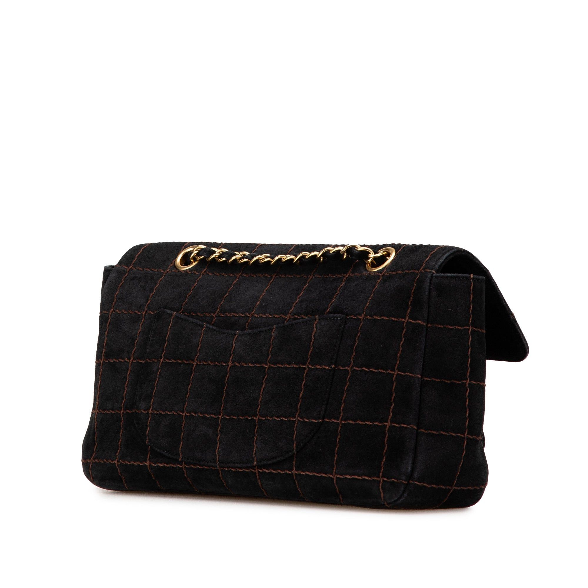 Chanel Chanel Choco Bar Suede Stitched Chain Flap Black Size ONE SIZE - 2 Thumbnail