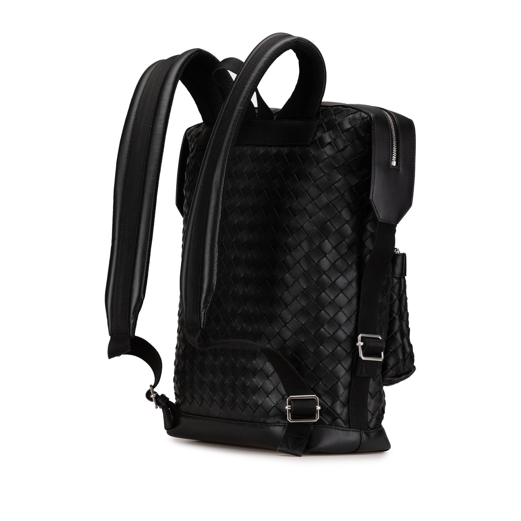 Bottega Veneta Bottega Veneta Nappa Intrecciato Front Pocket Backpack Black Size ONE SIZE - 2 Thumbnail