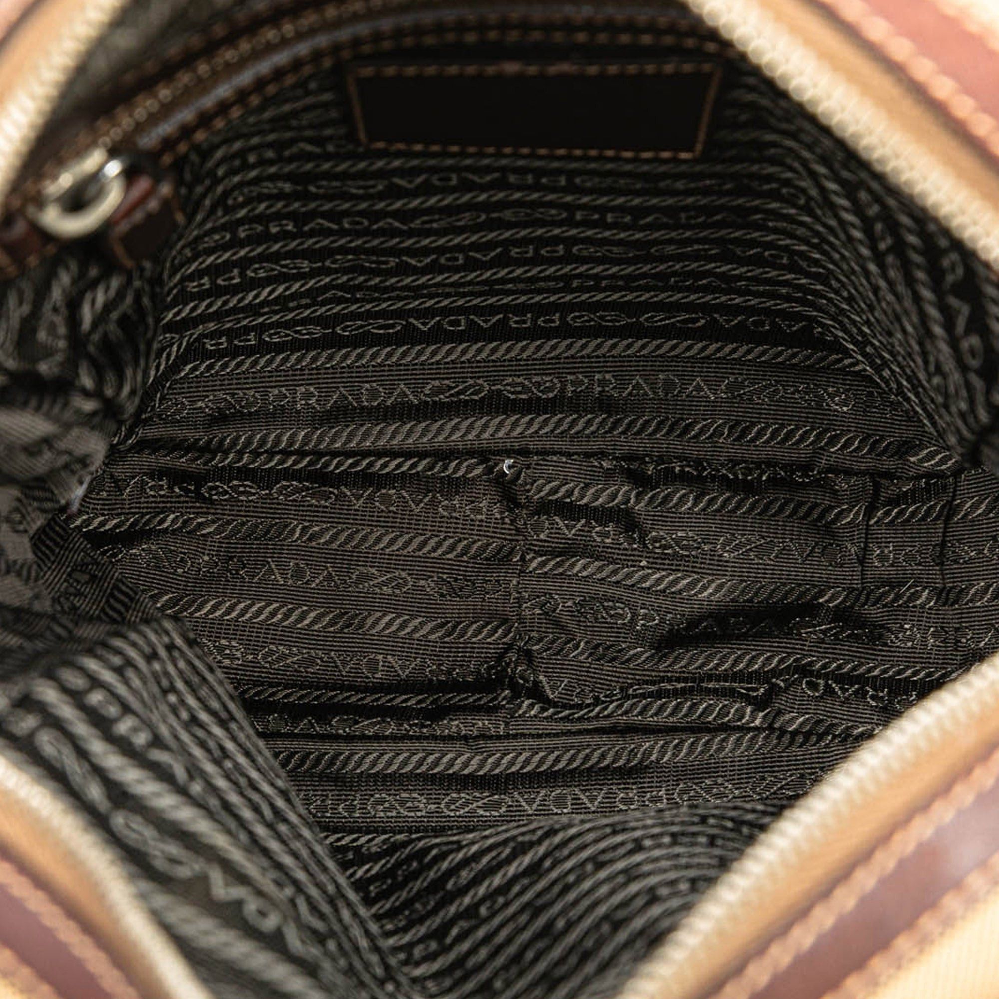 Prada Prada Canvas Canapa Logo Crossbody Brown Size ONE SIZE - 4 Thumbnail