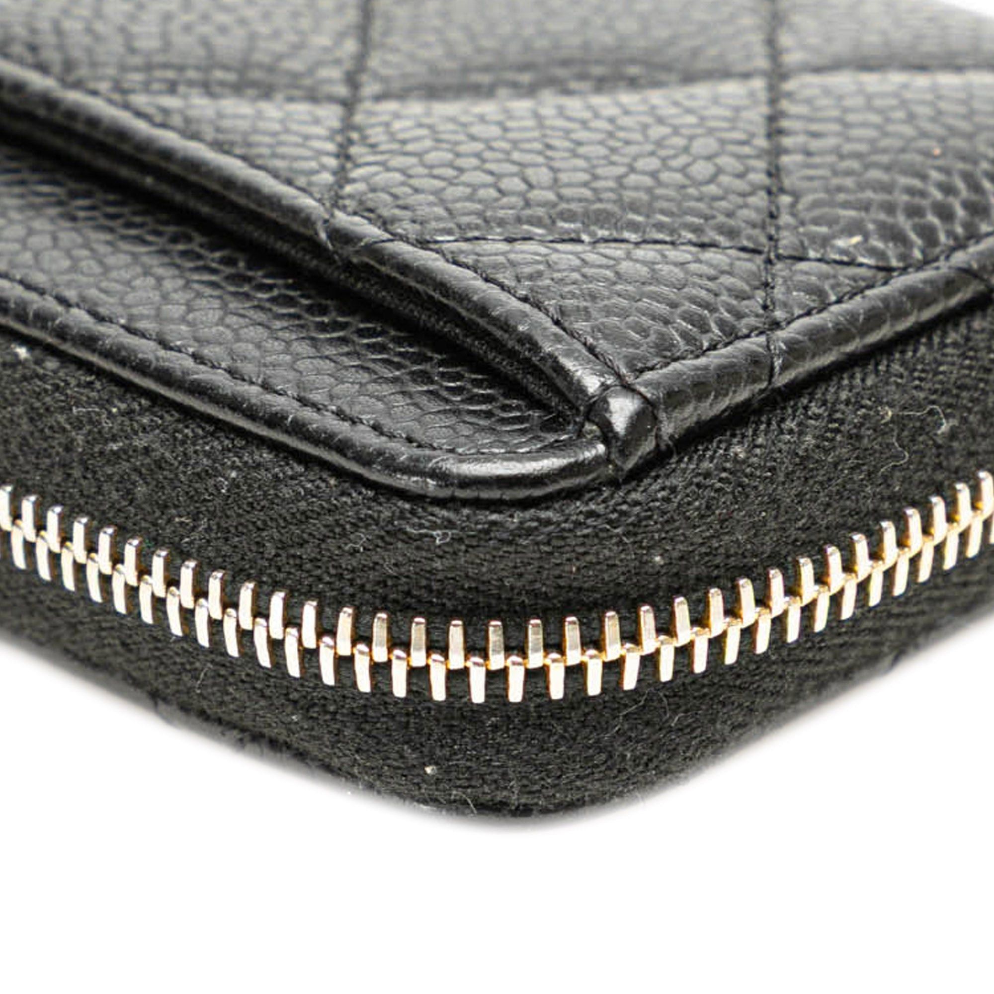 Chanel Chanel CC Quilted Caviar Zip Coin Purse Black Size ONE SIZE - 12 Thumbnail