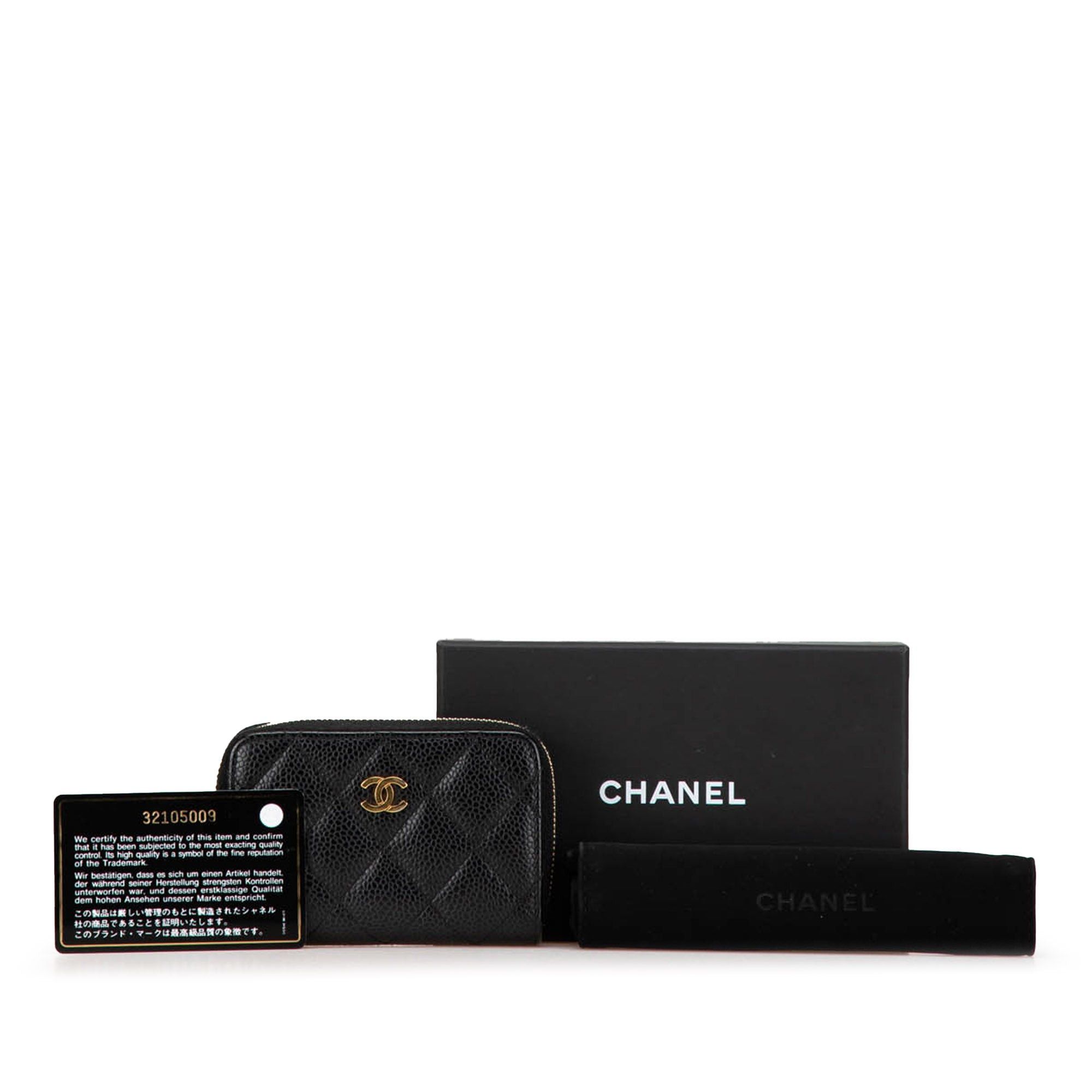 Chanel Chanel CC Quilted Caviar Zip Coin Purse Black Size ONE SIZE - 14 Thumbnail