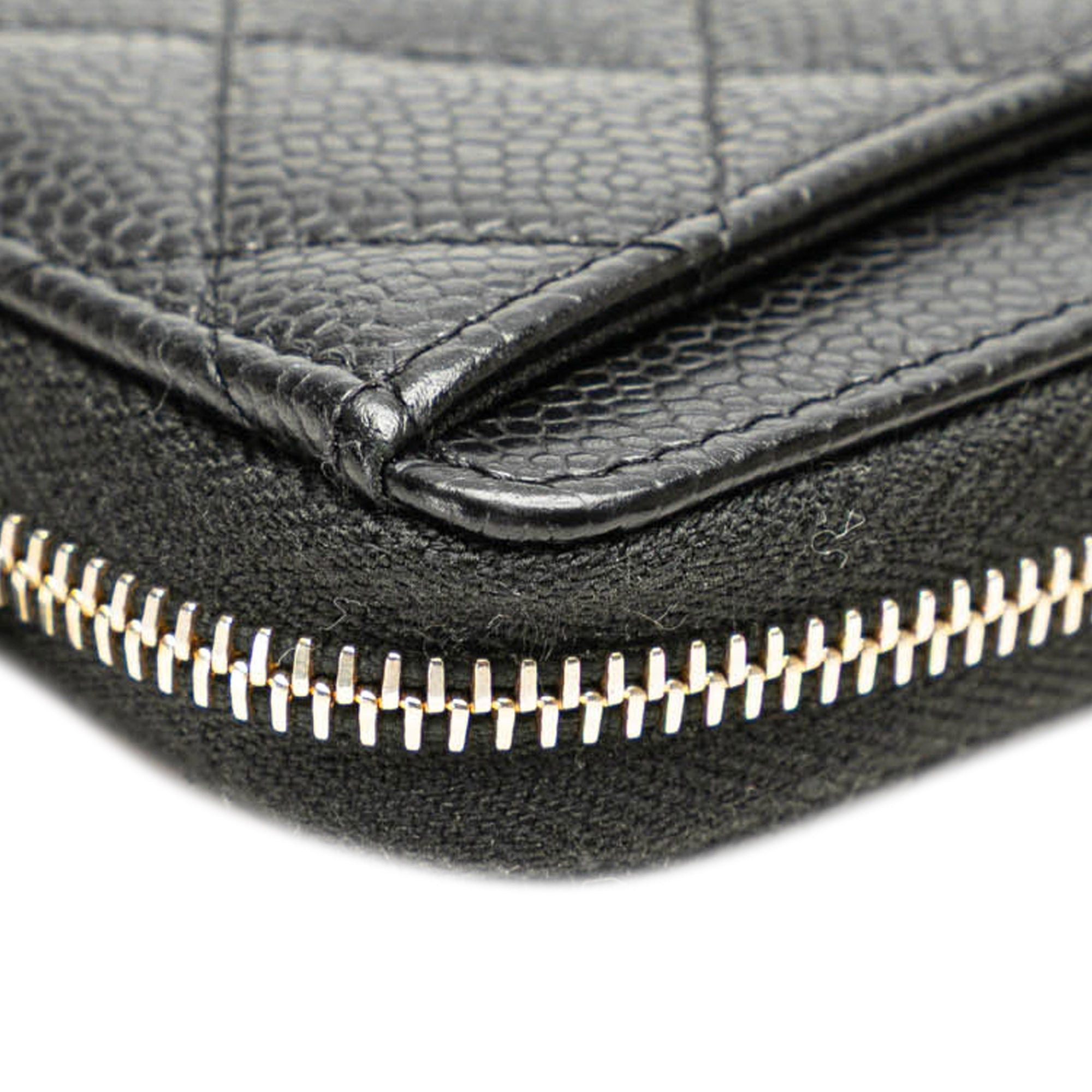 Chanel Chanel CC Quilted Caviar Zip Coin Purse Black Size ONE SIZE - 11 Thumbnail