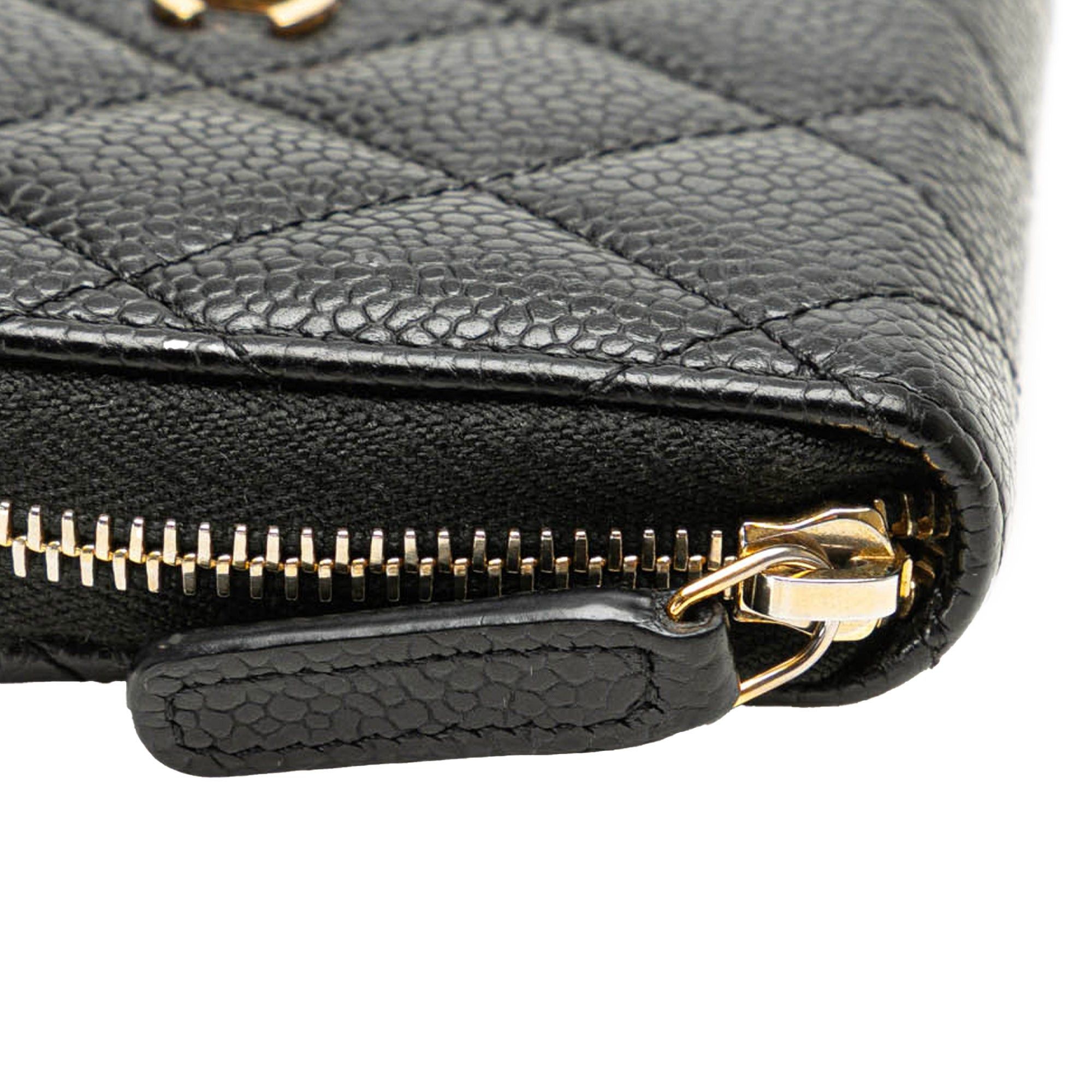 Chanel Chanel CC Quilted Caviar Zip Coin Purse Black Size ONE SIZE - 9 Thumbnail