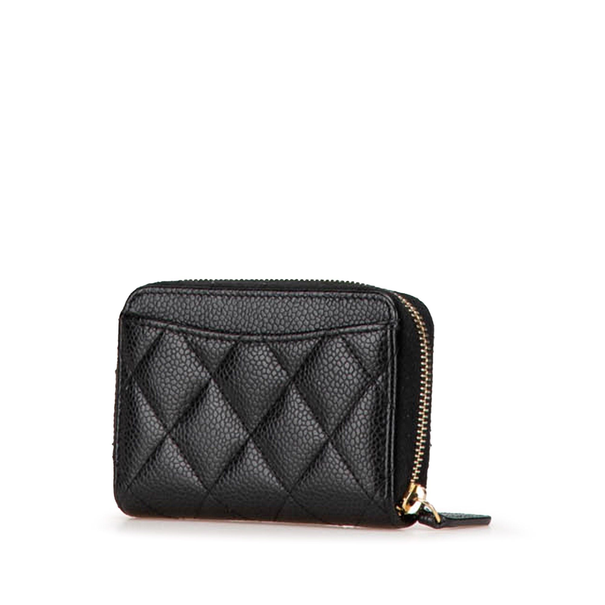 Chanel Chanel CC Quilted Caviar Zip Coin Purse Black Size ONE SIZE - 2 Thumbnail